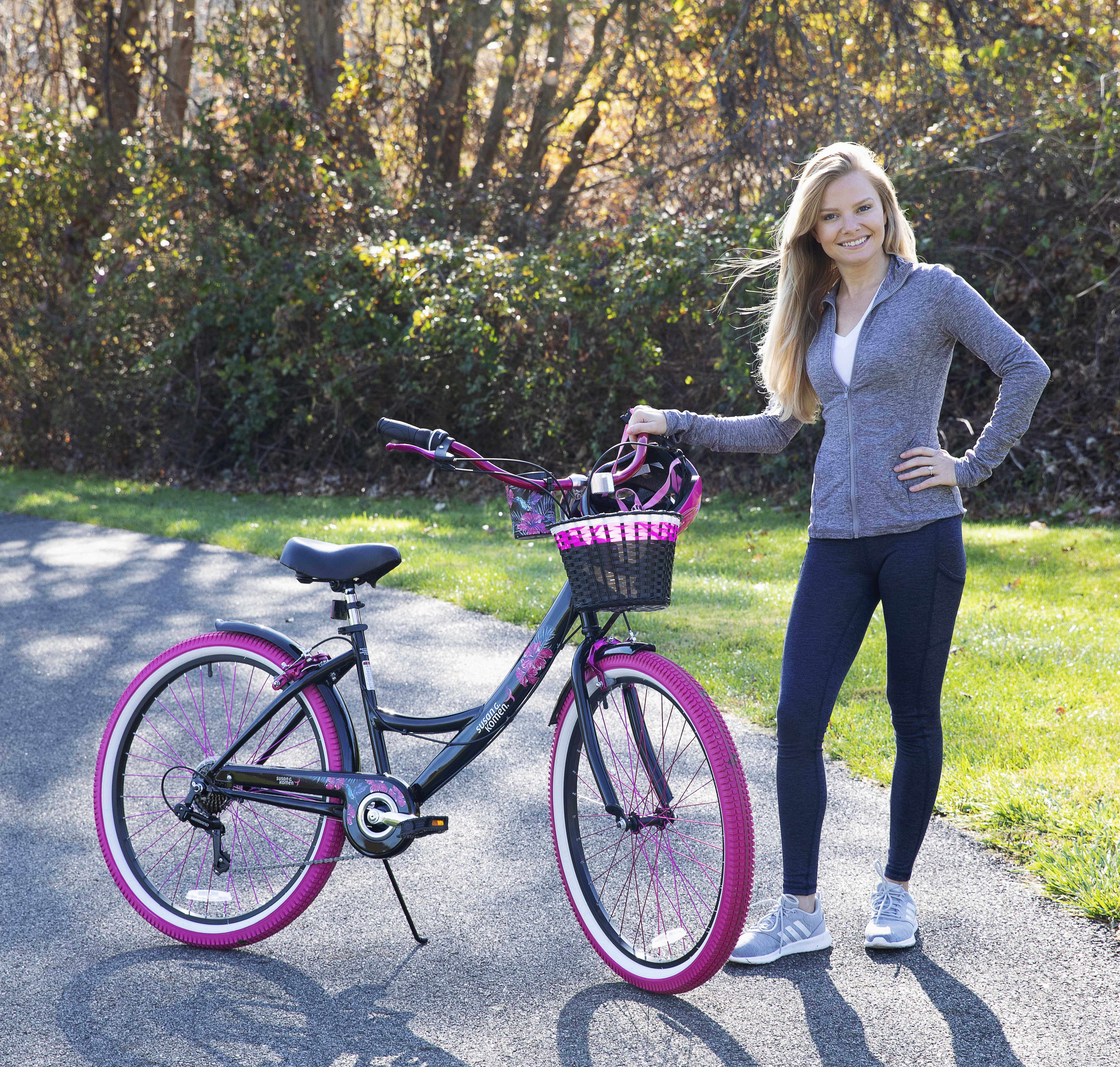 26" Cruiser Bike, Adult, Ages 12+, Black and Pink - Image 7