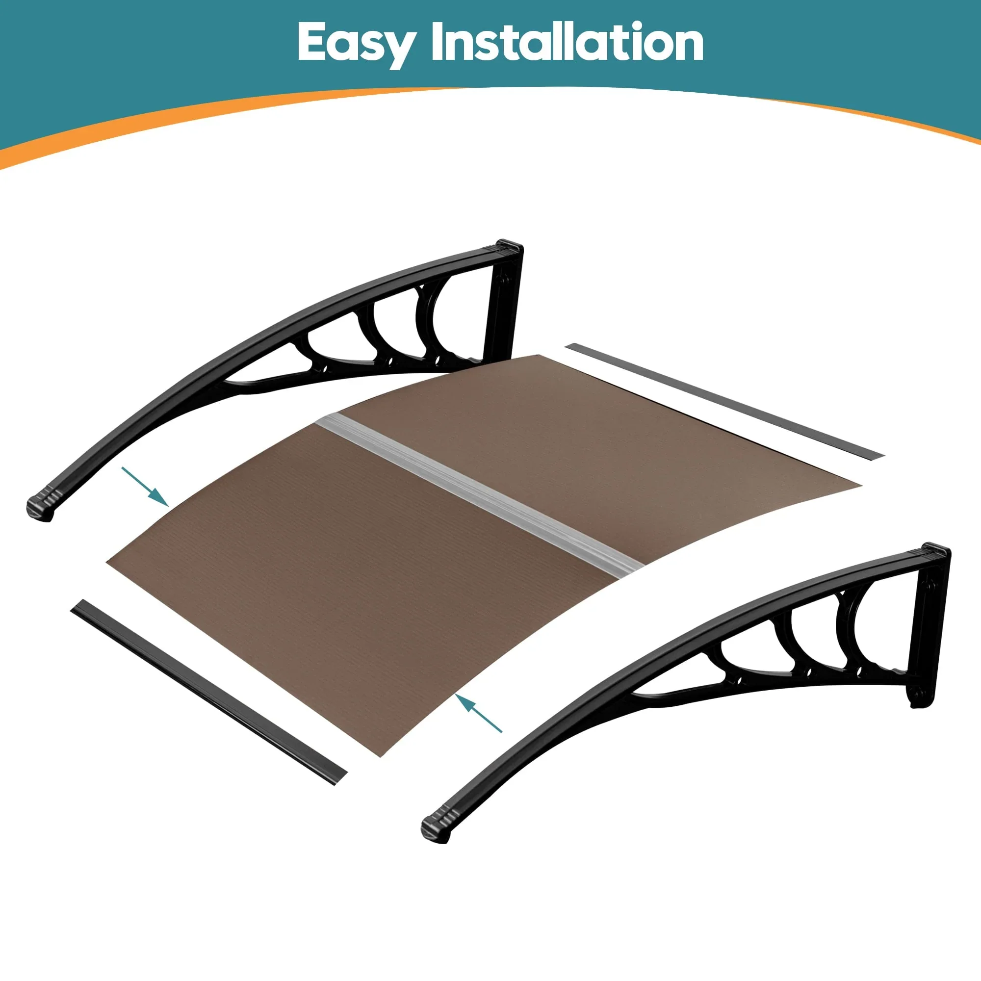 MCombo Window and Front Door Patio Cover and Outdoor Awning (40×80) Home Garden Yard Outdoor Living Garden Structures Shade Awnings Canopies Window Awning Window Shade Outdoor Front Door Shelter Sun