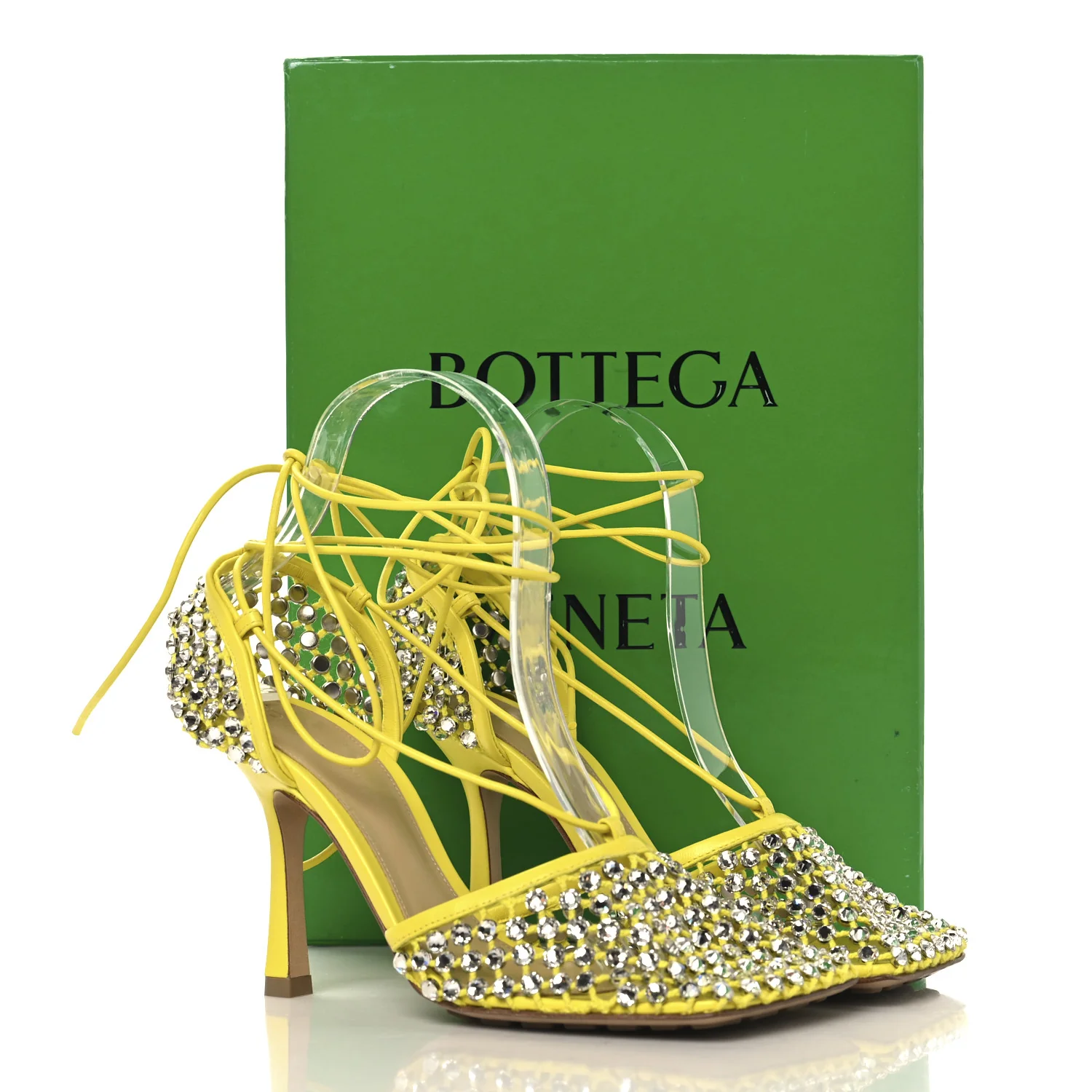 Mesh Nappa Crystal Embellished Sparkle Stretch Ankle Tie Sandals 36 36 Light House