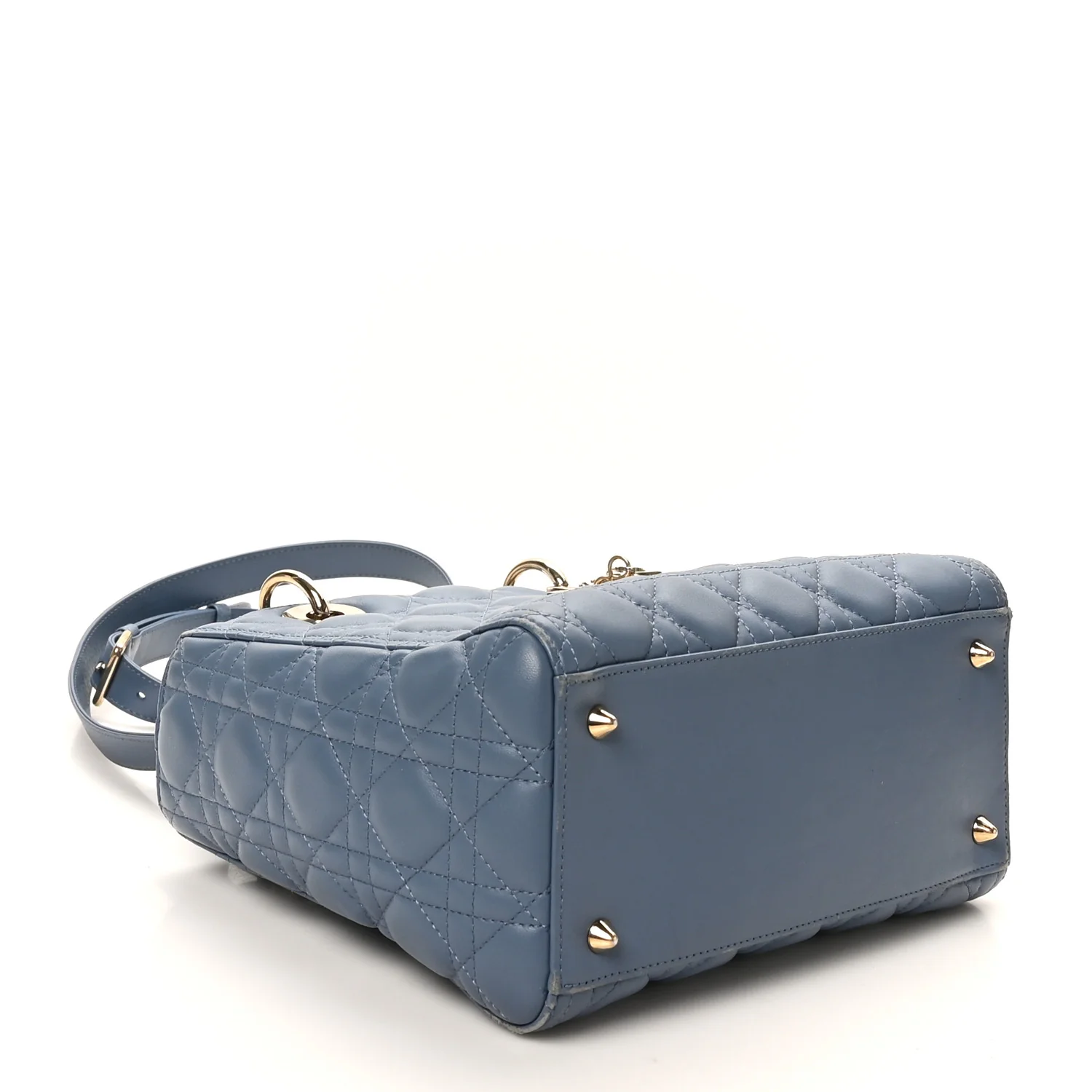 Lambskin Cannage Medium Lady Dior Denim Blue