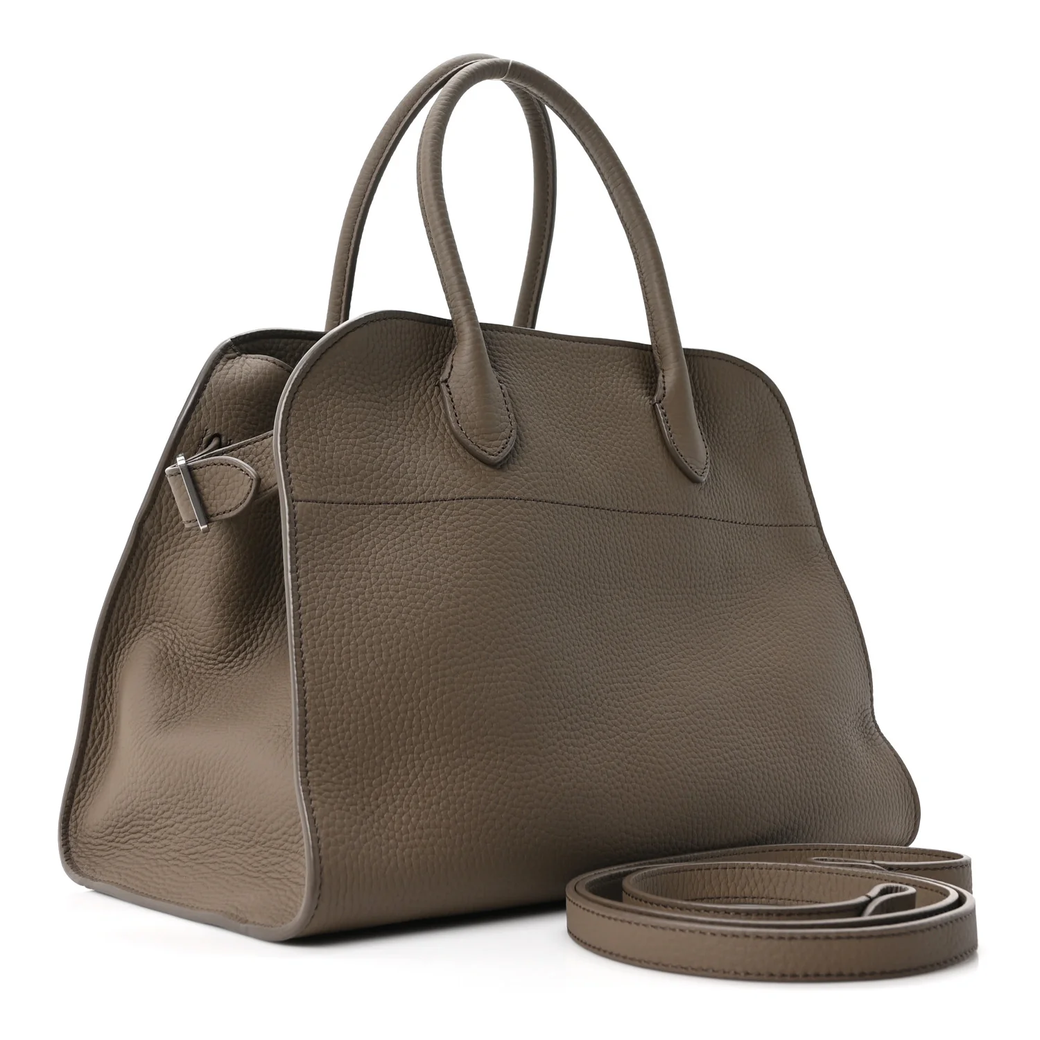 Matte Grained Calfskin Soft Margaux 12 Dark Taupe