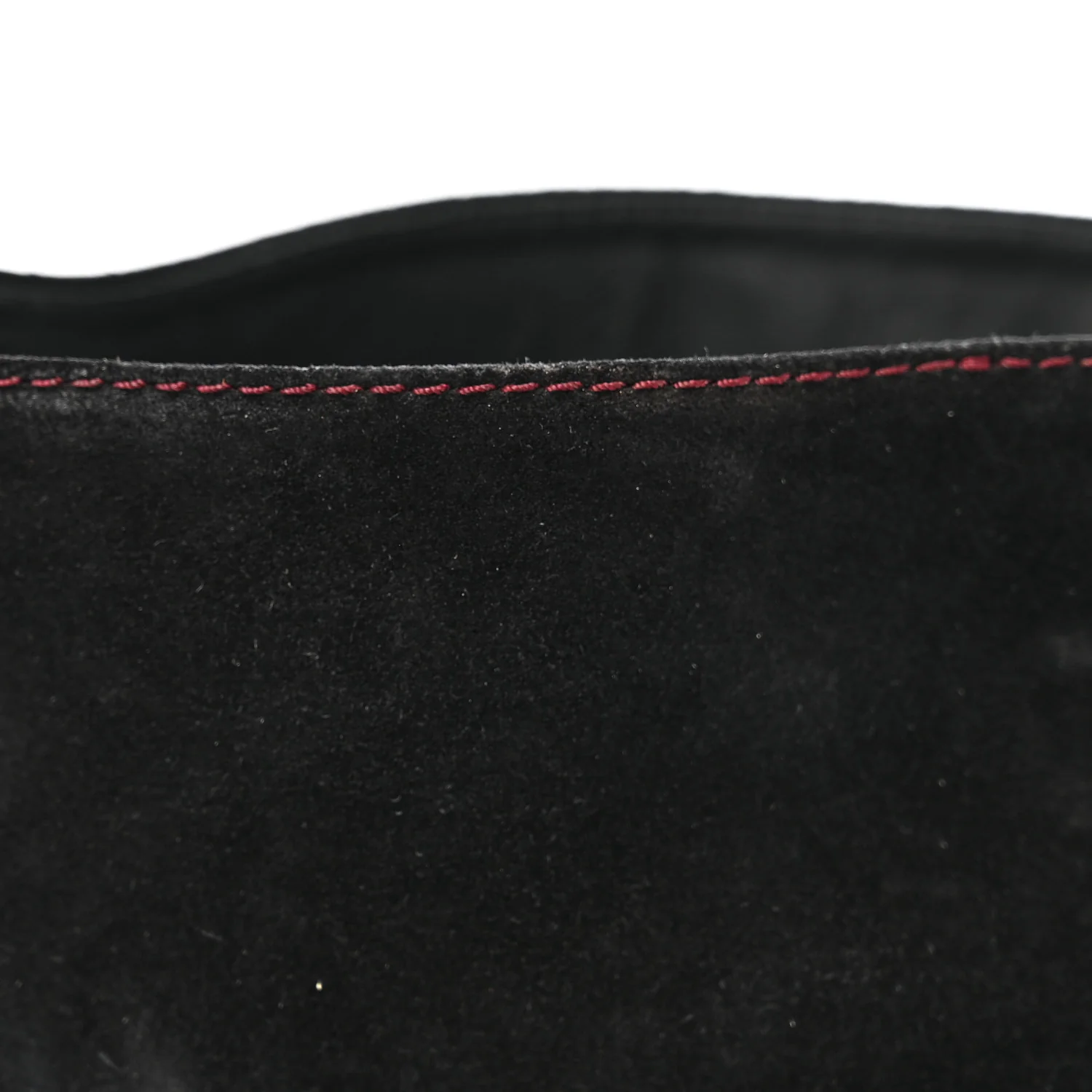 Suede Calfskin Chain Around High Boots 41 Black