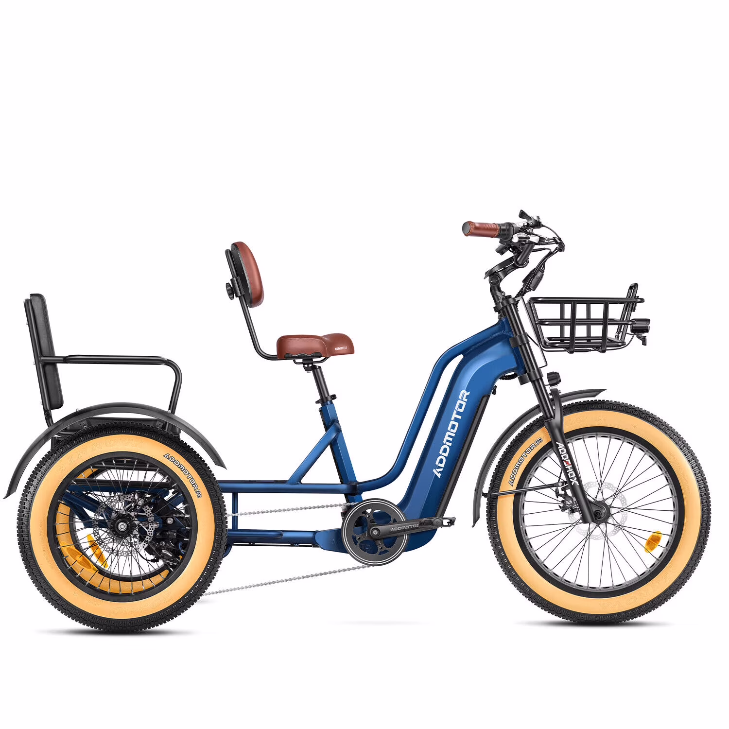 ADDMOTOR GREATTAN L Electric Trike for Adults, 750W Rear Motor Electric Trike with Passenger Seat, 65/130mi 20/40AH 48V, Dual - Battery System 2 Seater Electric Tricycle, Parking Brake, Differential