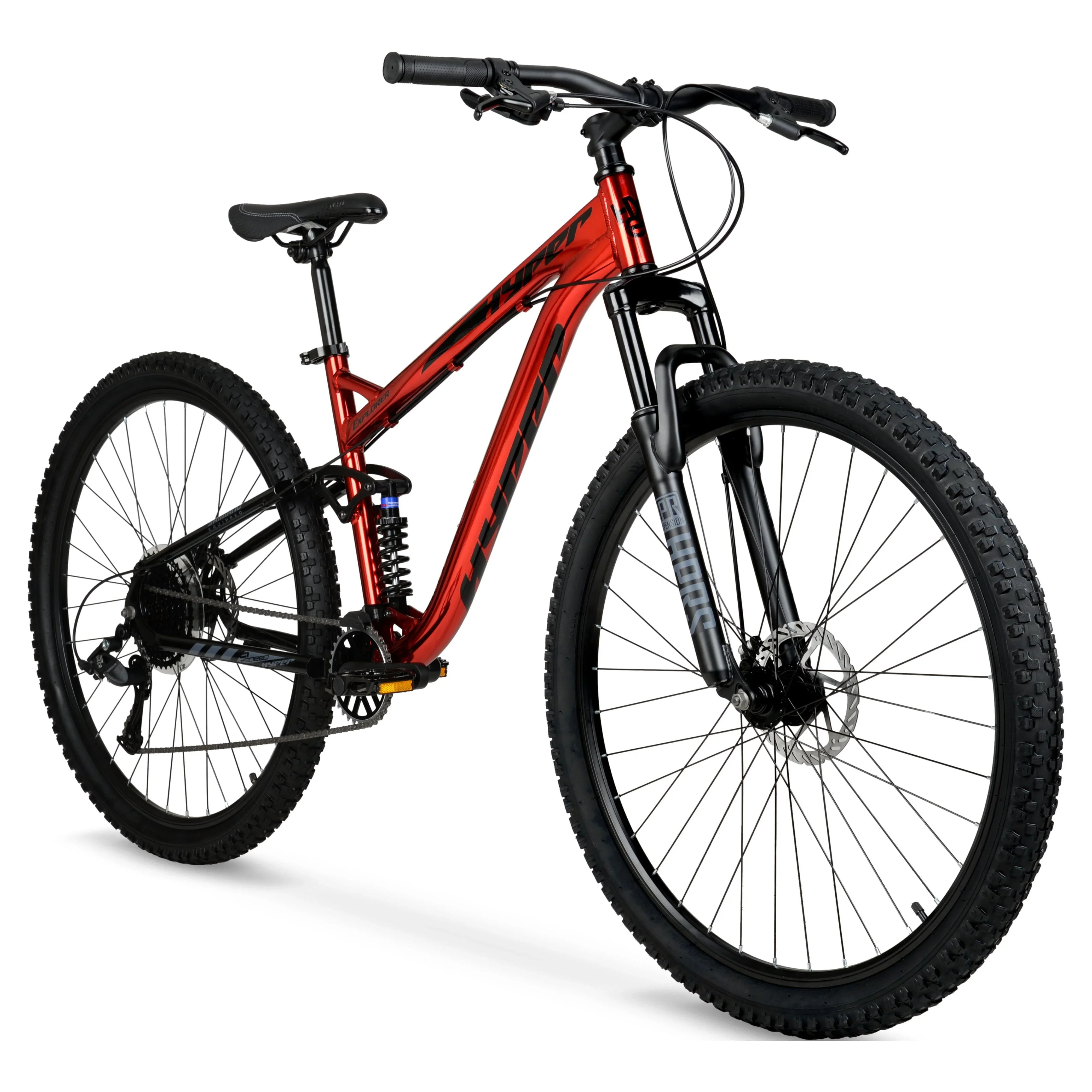 29 Hyper Explorer Dual Suspension Mountain Bike, Adults Age 13+, Red