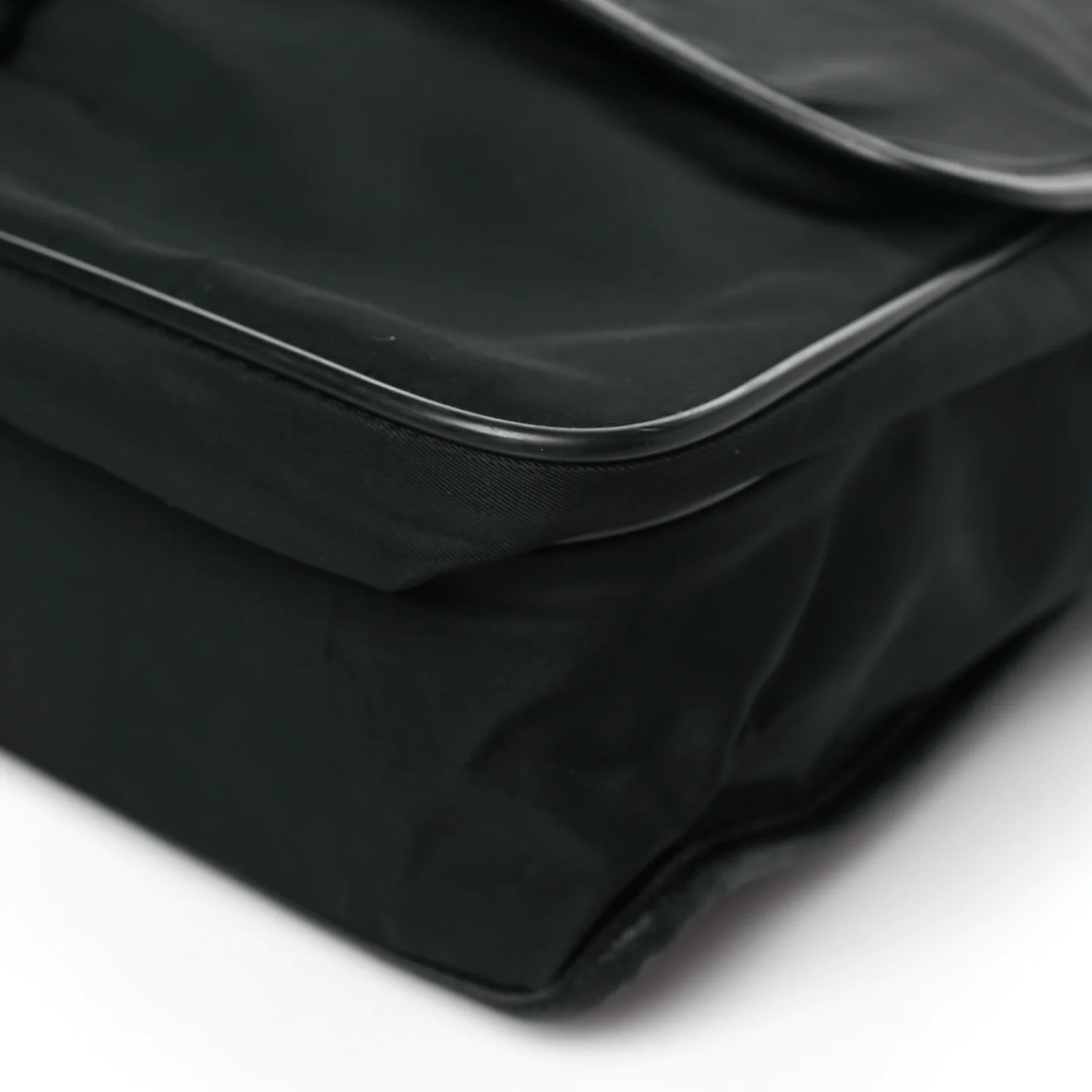 Tessuto Nylon Saffiano Single Snap Buckle Flap Messenger Bag Black