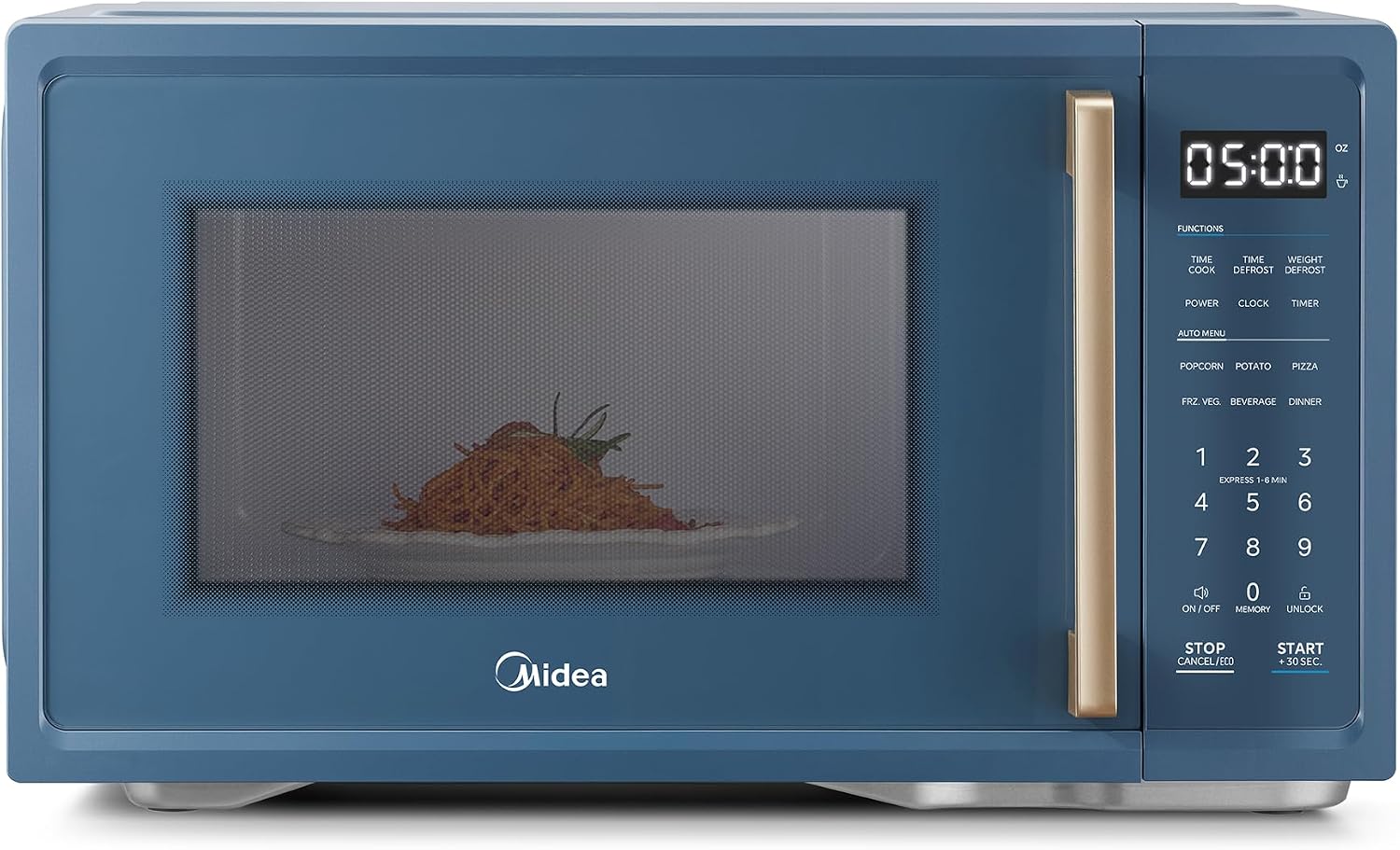 Midea Retro Countertop Microwave, 1.1 CuFt, 1000W, 6 Presets, Sage Green