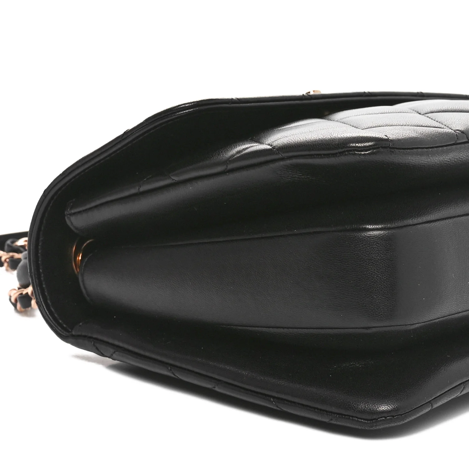 Lambskin Quilted Small Trendy CC Dual Handle Flap Bag Black