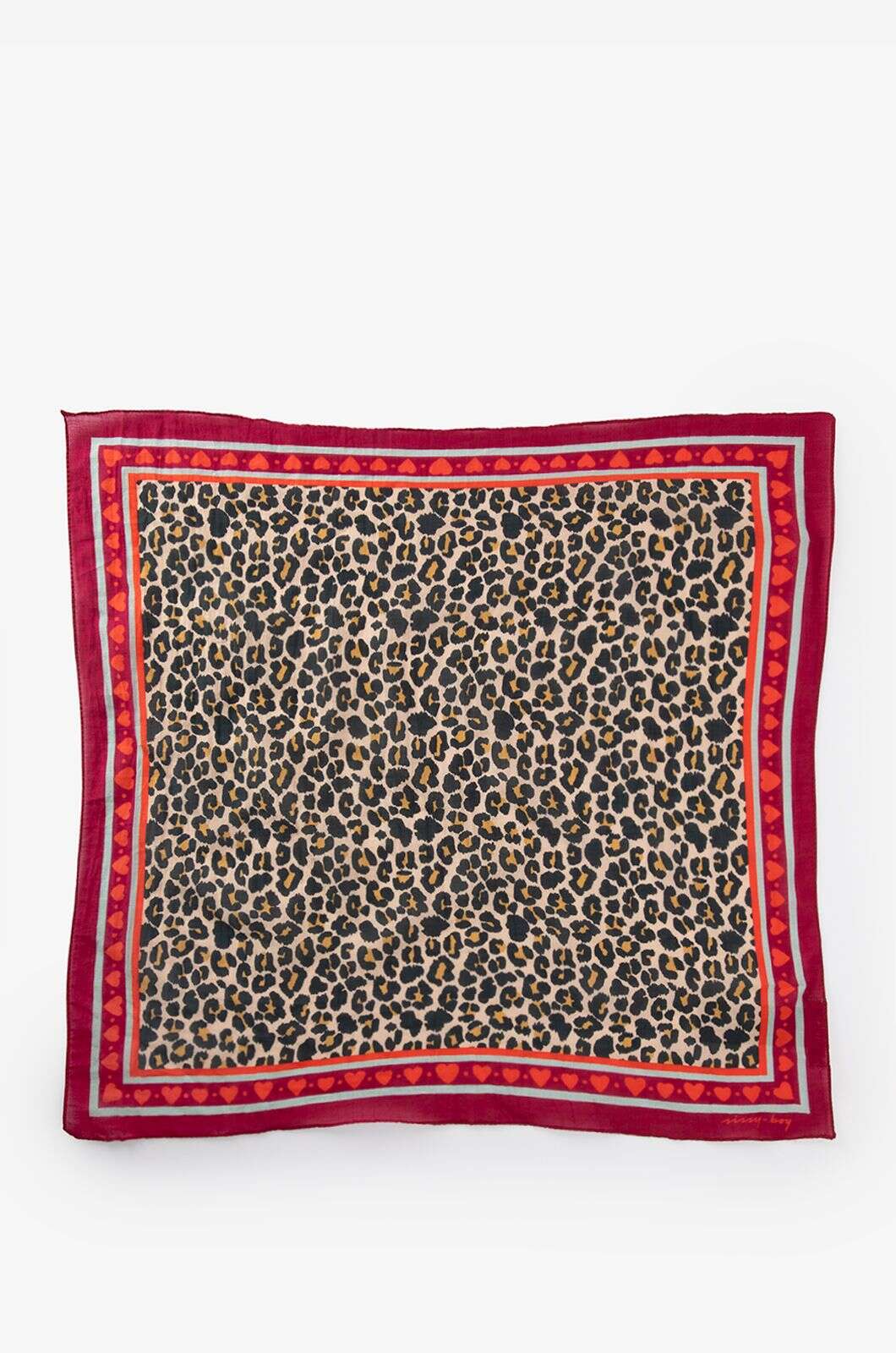 Rode sjaal met leopard print