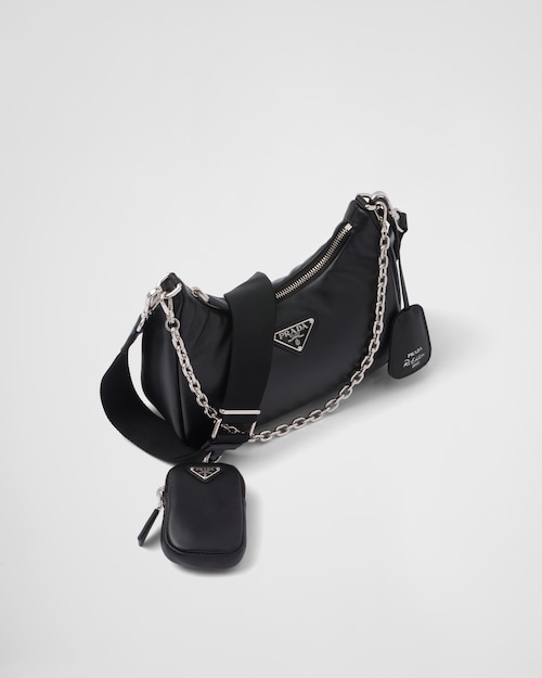 Padded nappa-leather PP Re-Edition shoulder bag - Black