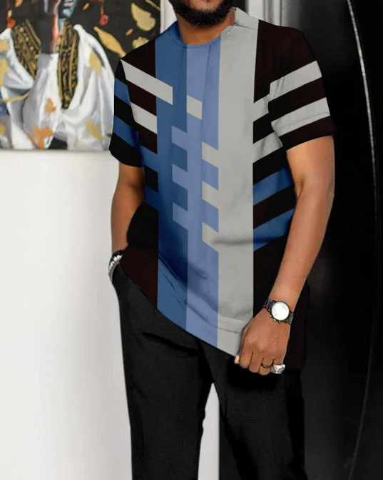 Costume de marche décontracté pour homme, colorblock - 030