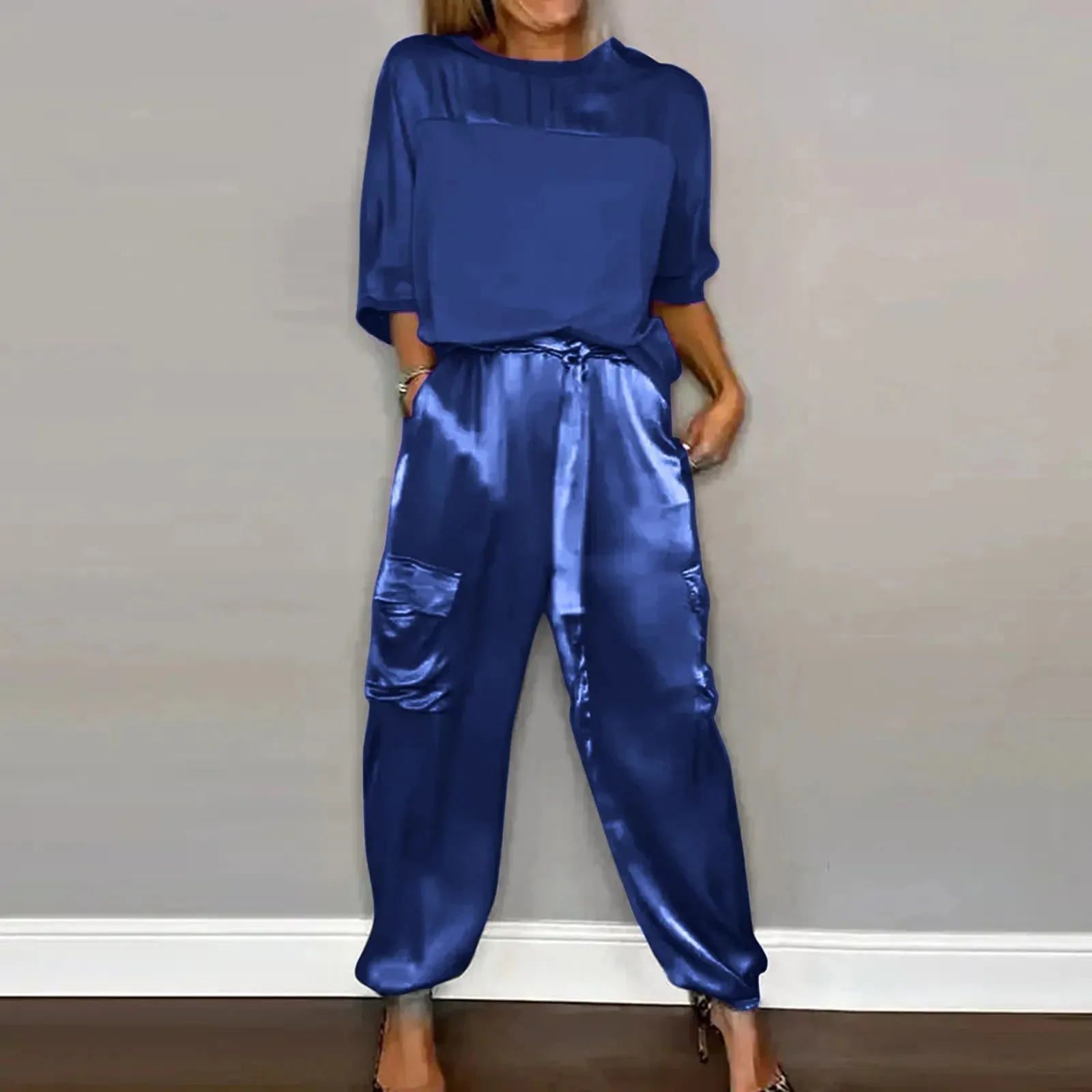 Sophie Paris I Satin Ensemble lounge deux pièces