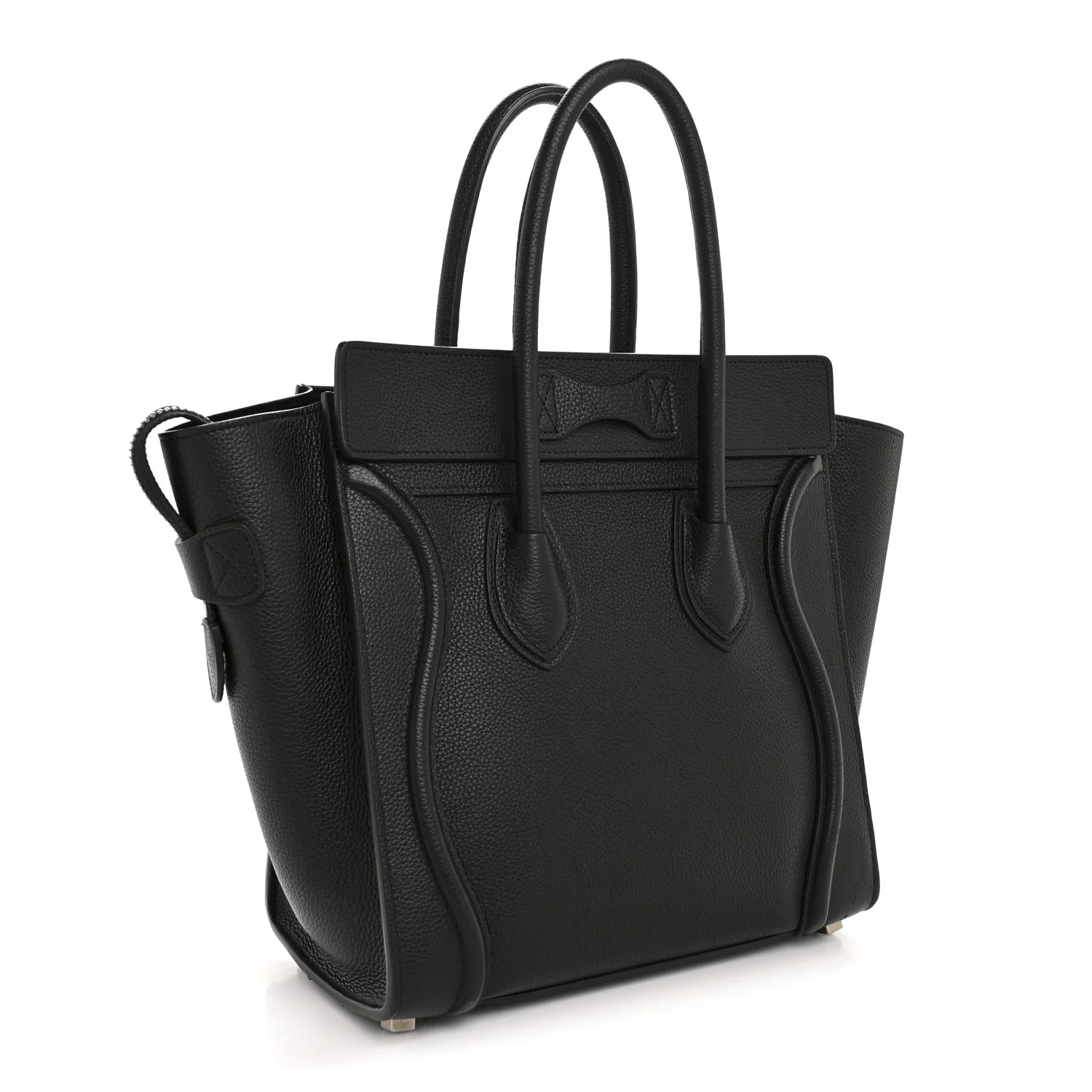 Drummed Calfskin Micro Luggage Black