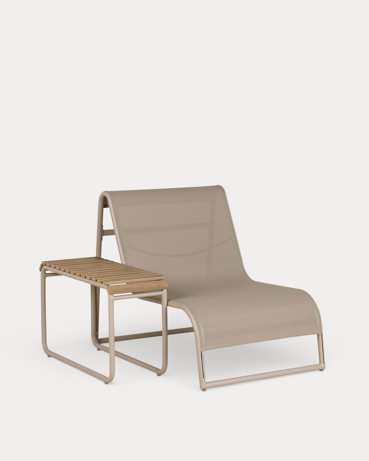 Dreisi - Set de Sillón de Jardín con Mesa Auxiliar de Aluminio Dreisi