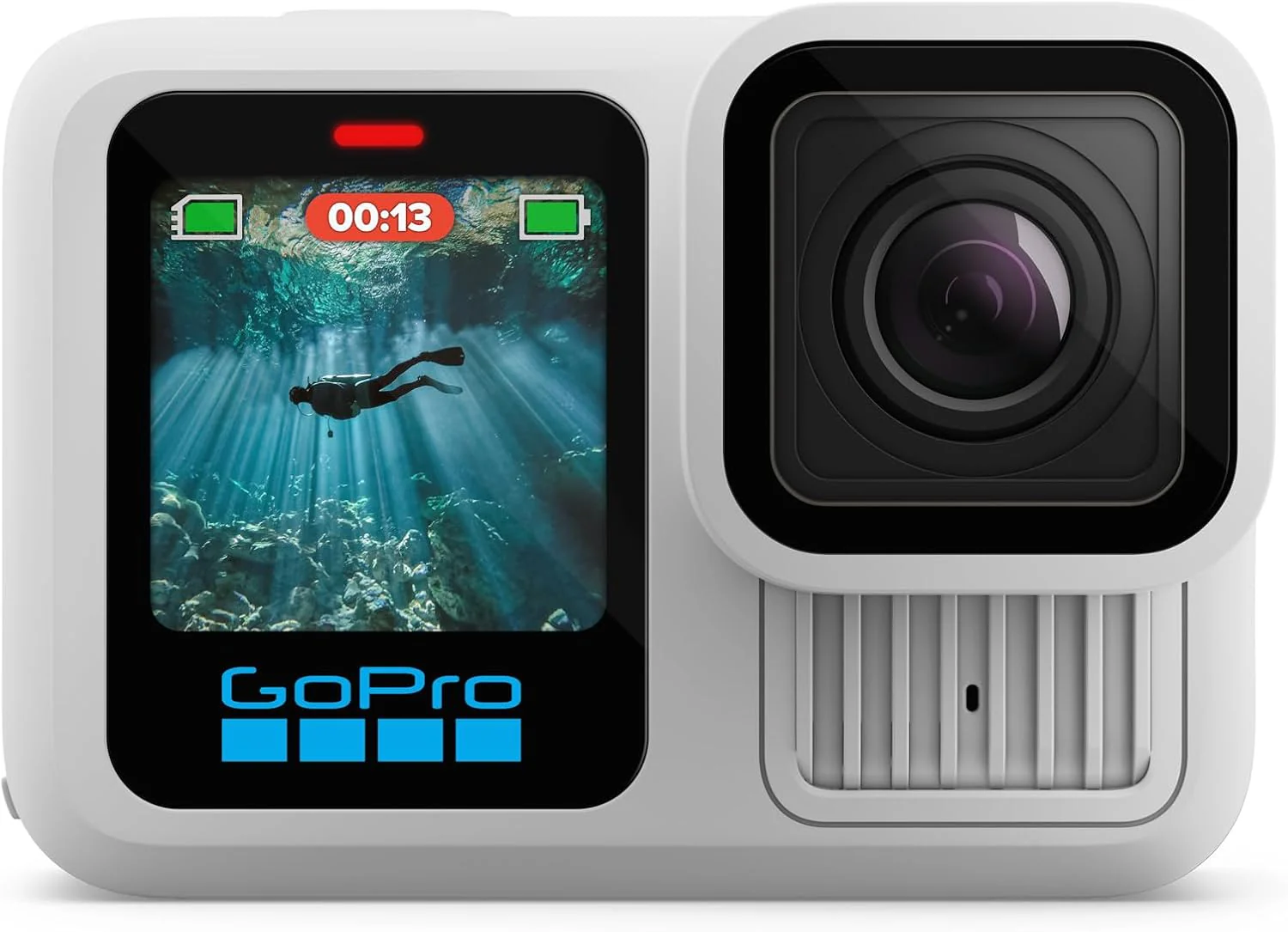 Caméra d'action noire étanche avec vidéo 5,3K60, photo 27 MP + compatible avec les objectifs de la série HB