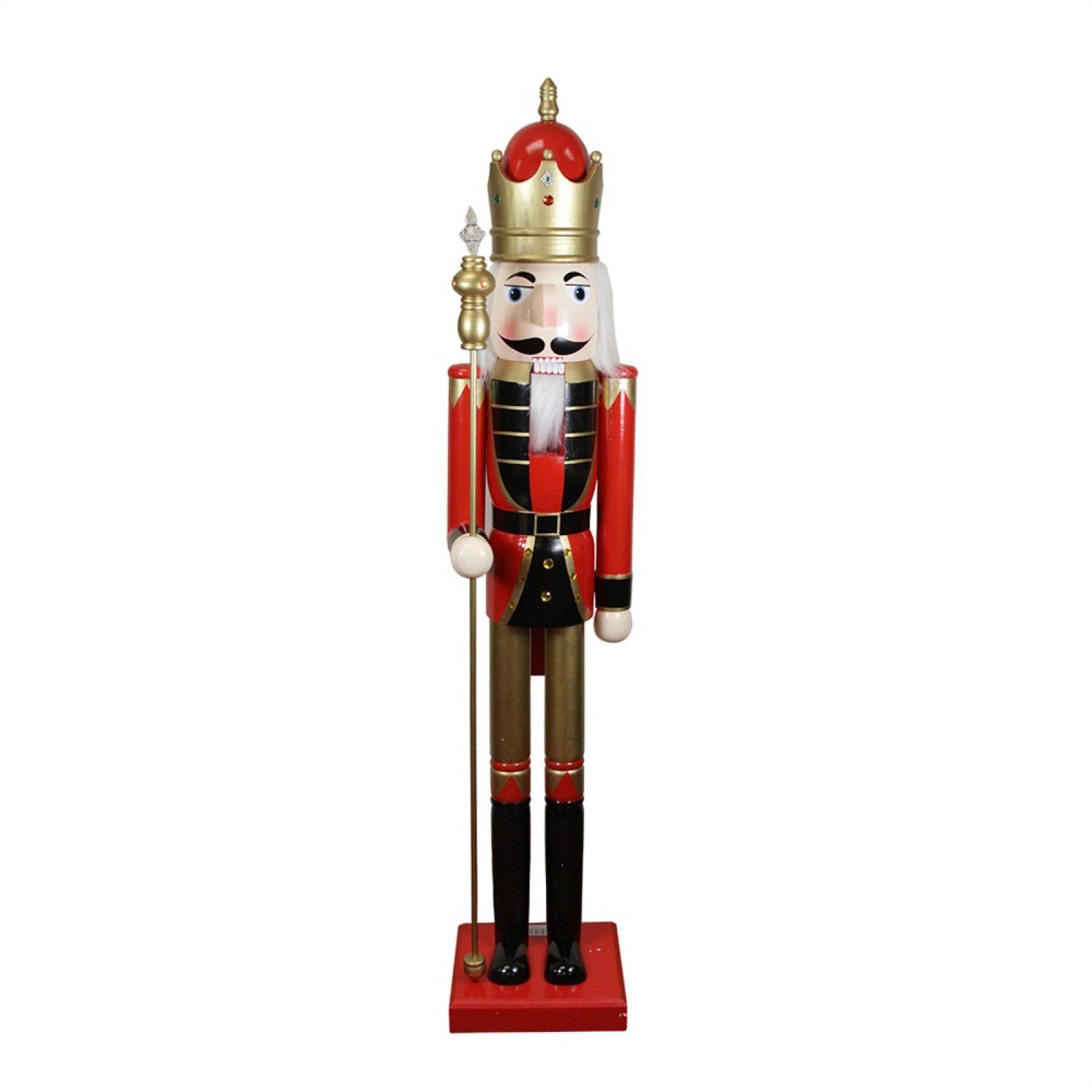 Northlight 5' Decorative Commercial Size Red King Wooden Christmas Nutcracker with Scepter