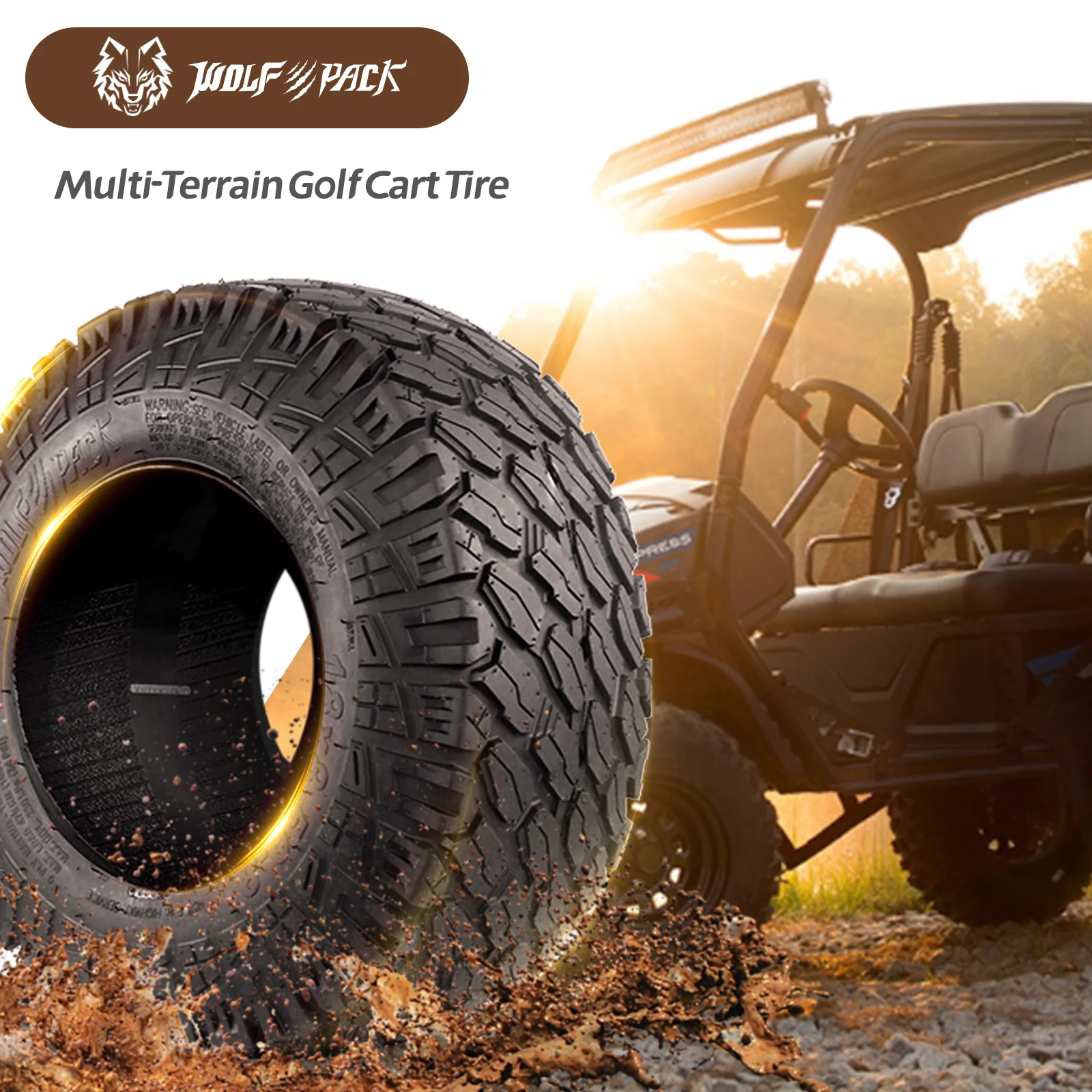Set 4 18X8 50 8 Golf Cart Tires Non Directional Tubeless Tire Multi Terrain Tire with Superior Traction and Mud Resistant Self Cleaning Tread Design for Long Lasting Performance Image 4