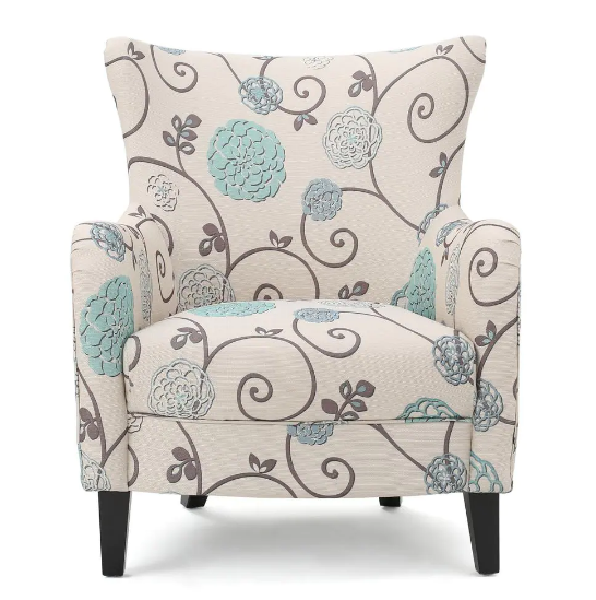 Noble House Arabella Multicolor Floral Fabric Club Chair - MadeInUSA