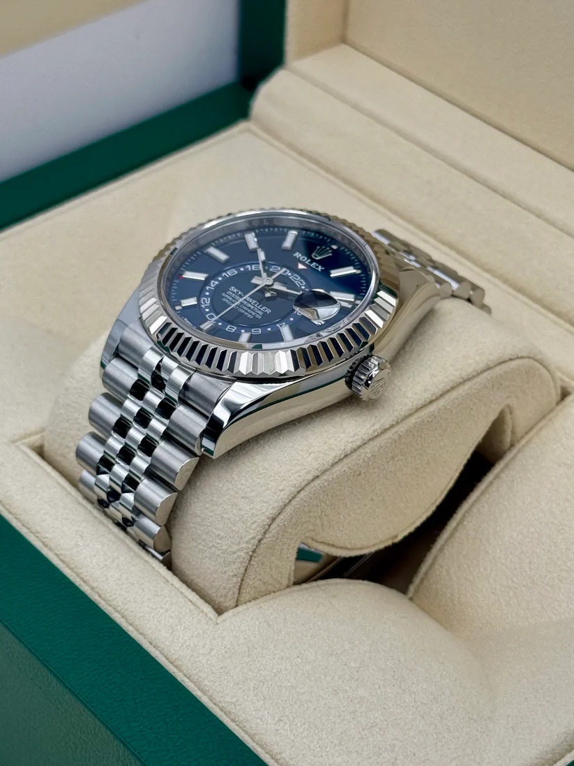 [Super Clone]RLX  Sky-Dweller 42mm Stainless Steel Blue Dial Jubilee - 336934