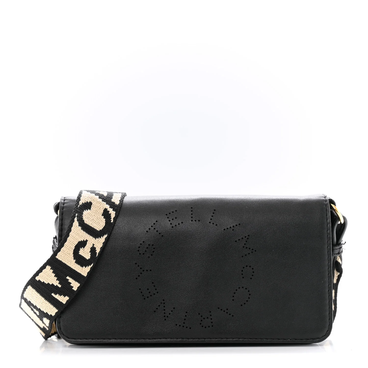 Eco Alter Nappa Perforated Logo Mini Crossbody Bag Black