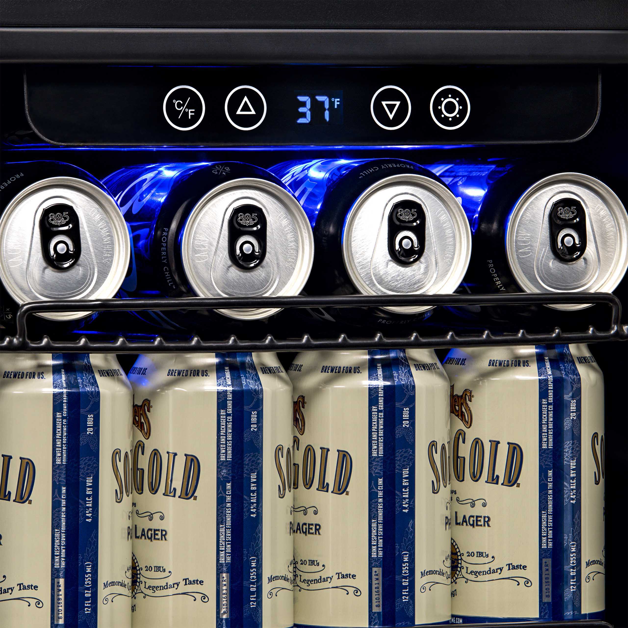 Newair 96-Can Built-In Stainless Steel Beverage Fridge - 15