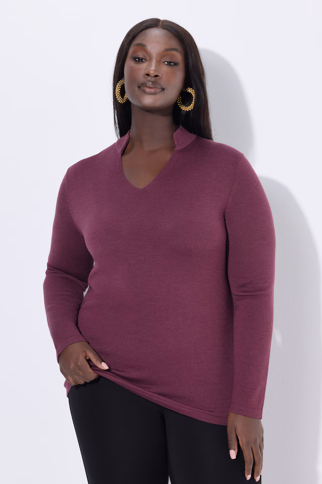 Merino Silk Blend V-Neck Sweater