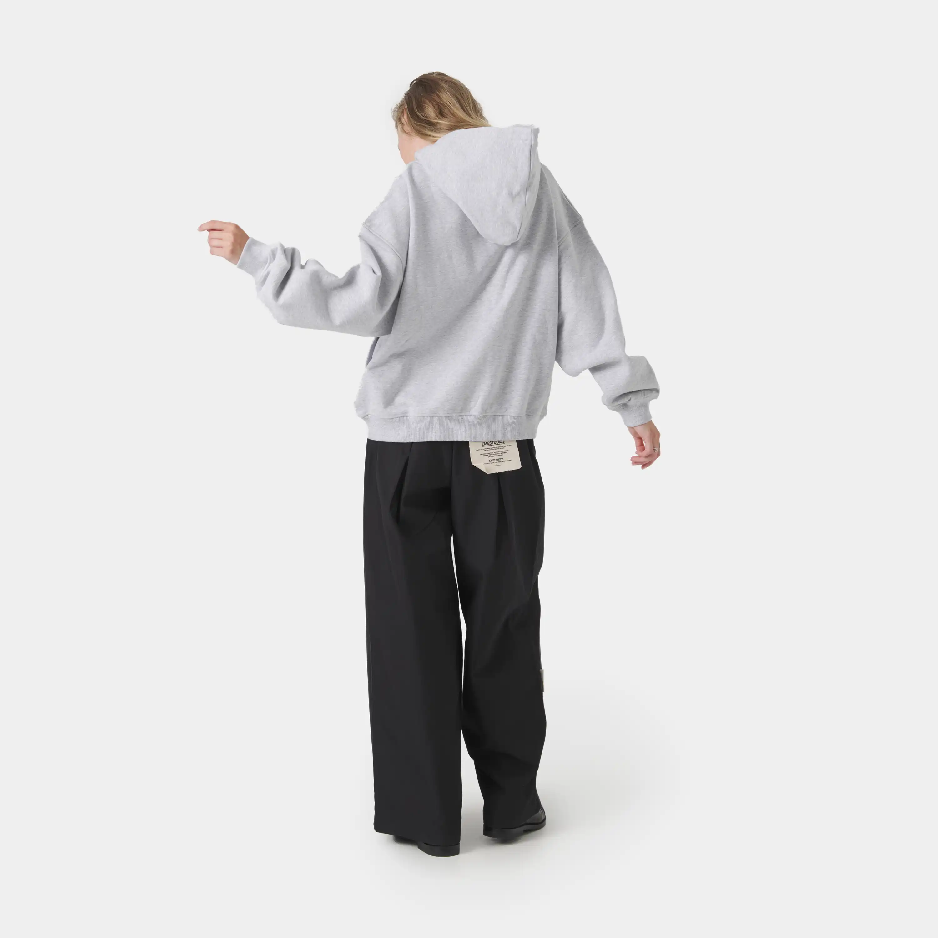 Ssamo Heather Grey Oversized Hoodie