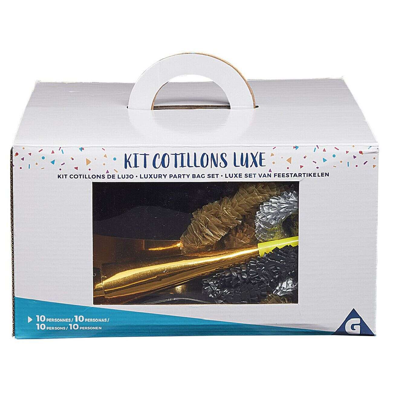 Kit cotillons luxe or noir 10 personnes