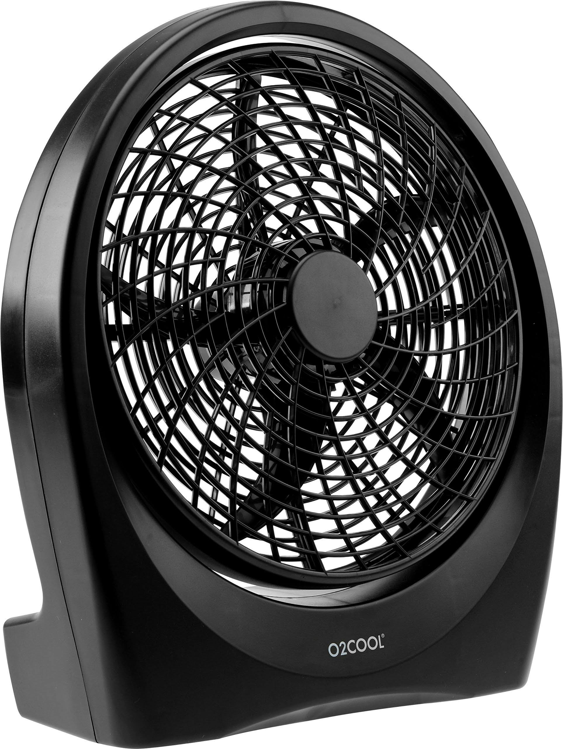 O2cool Fan 10 inch Battery or Electric Operated Indoor/Outdoor Portable Fan with AC Adapter Tilts 90 Degrees