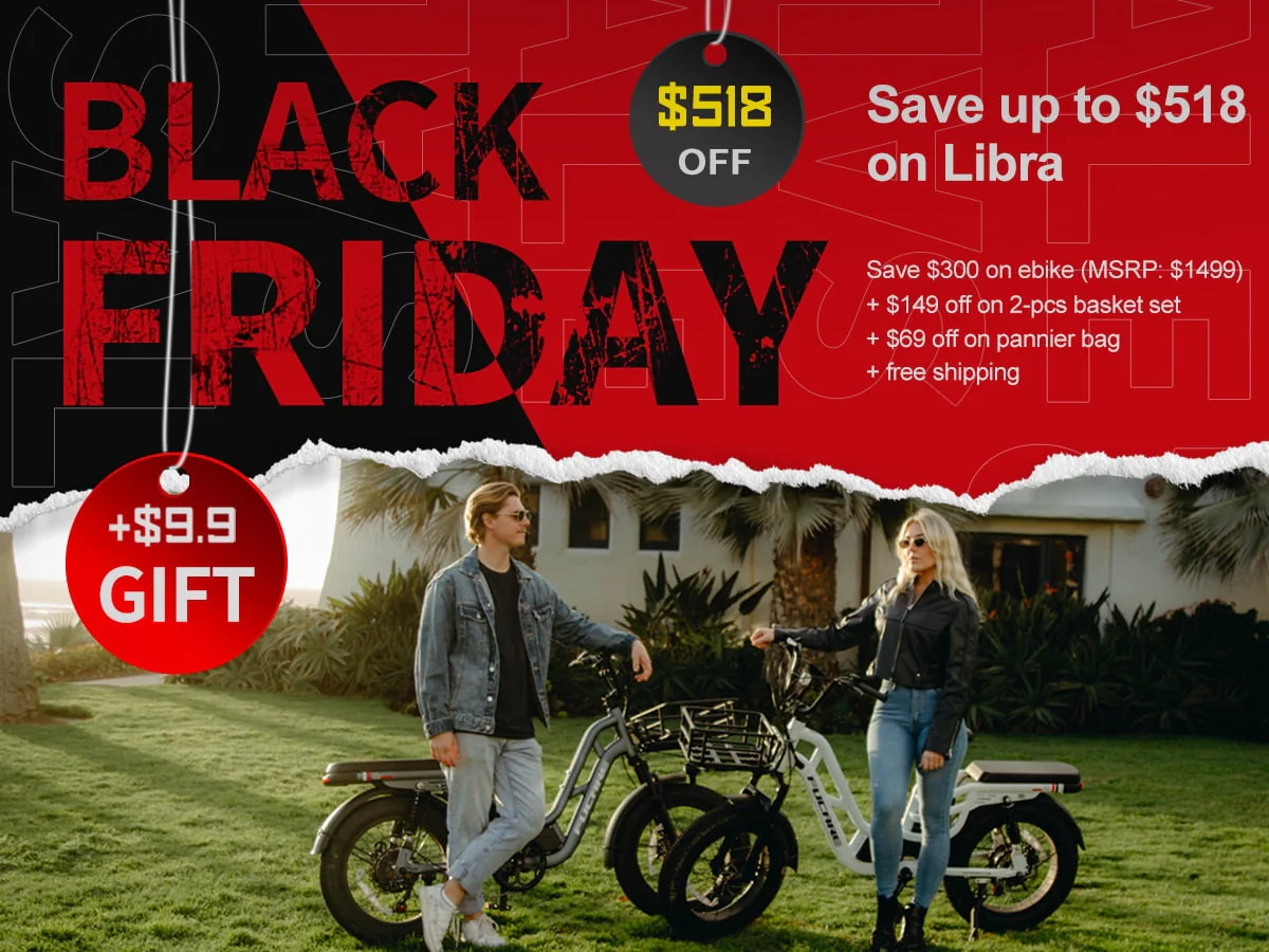 Fucare Libra 750W Electric Bike for Adults 20MPH 48V 20Ah LG Lithium Battery EBike with Full Suspension Color Display 20"*4 0" All Terrain Fat Tire 7 Speed Image 4