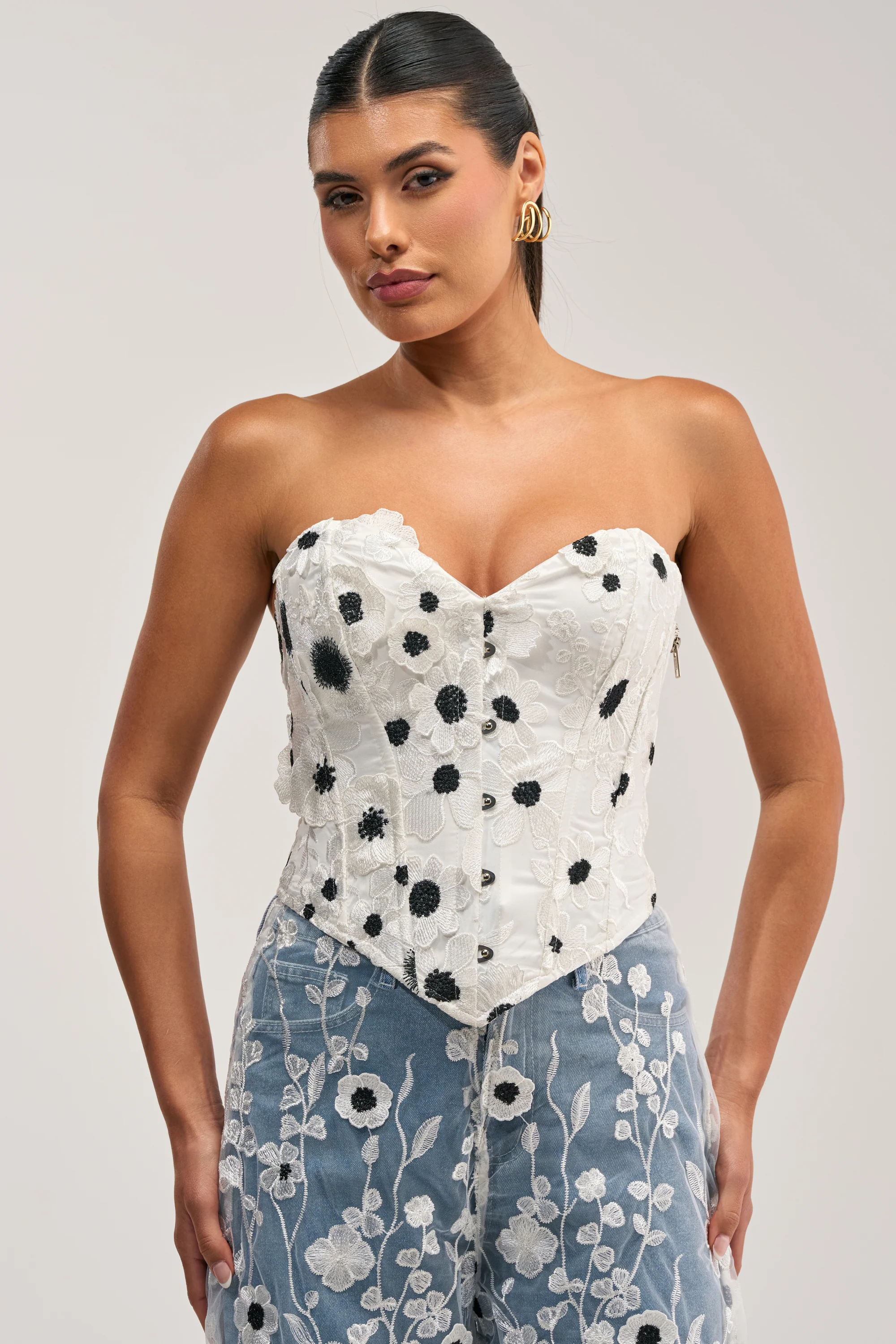 MIXED FLORALS CORSET - Akira Store