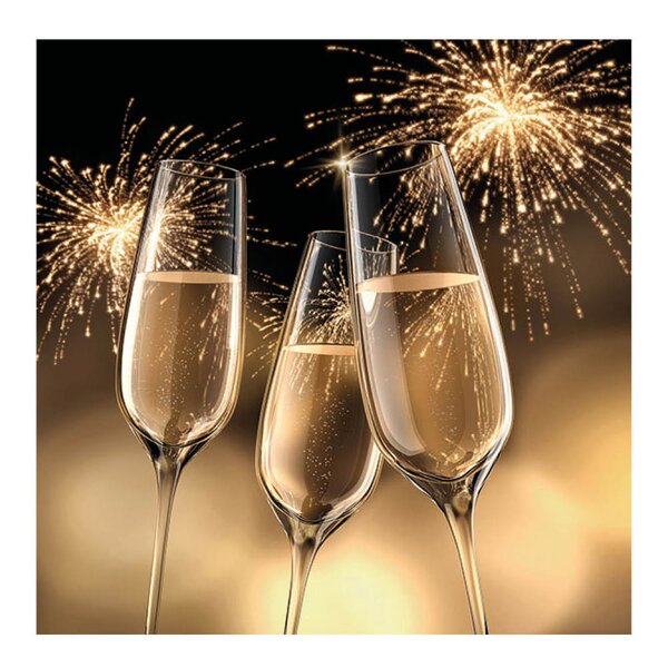 Serviett 33x33 cm 20 stk Celebration Gold