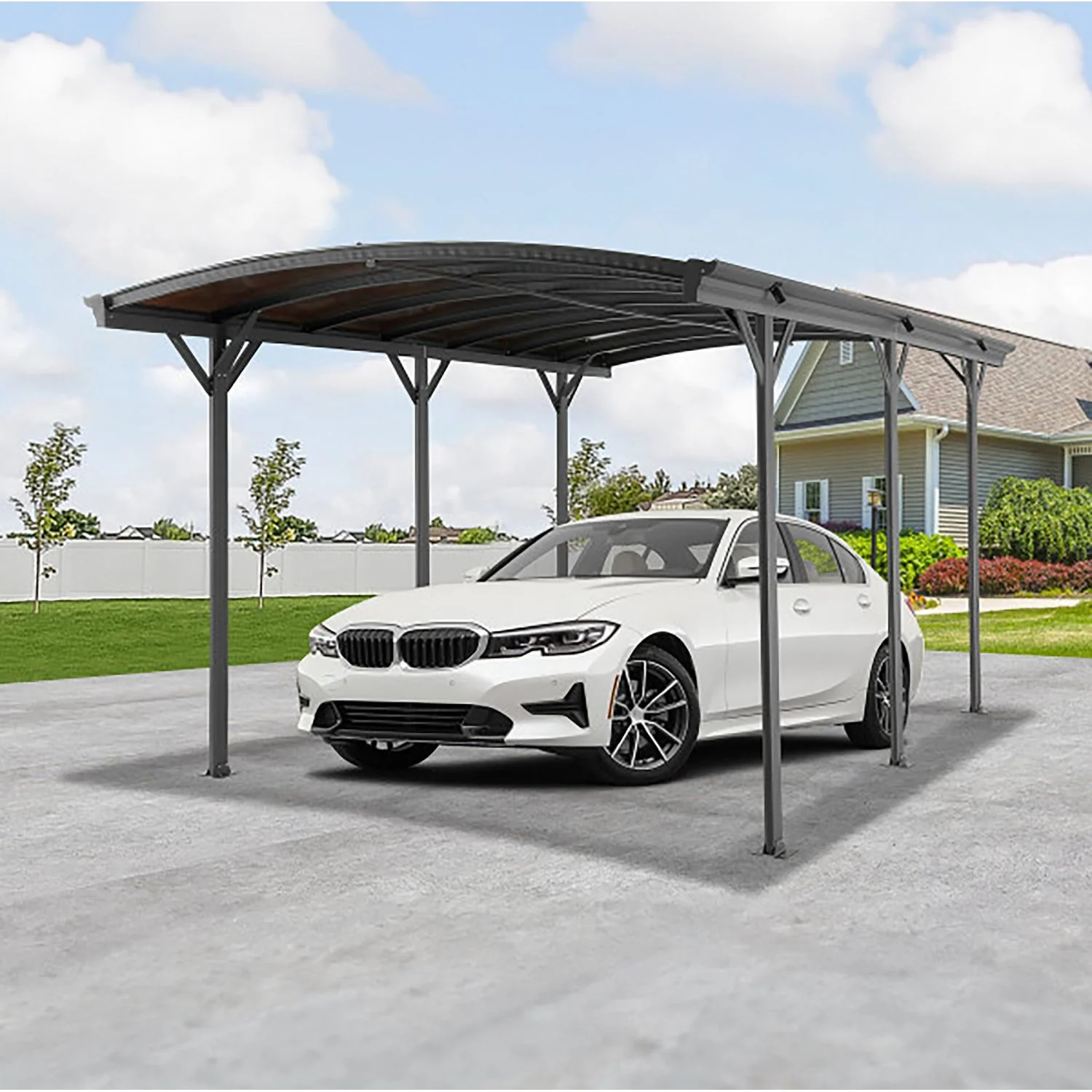 VERDELOOK - Tettoia per Auto in Policarbonato e Alluminio Carport Arco