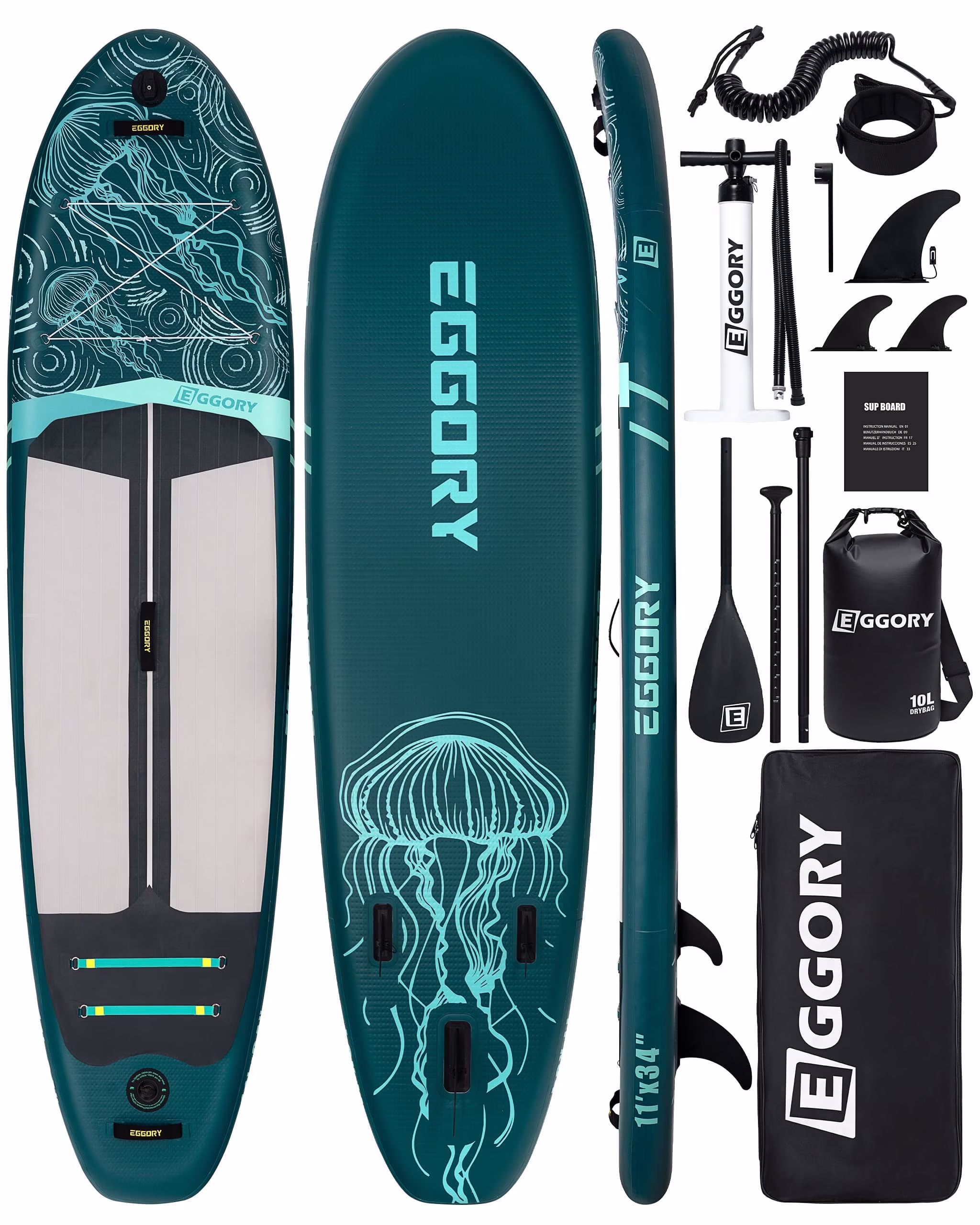 EGGORY 11 Ft Inflatable Paddle Boards Stand up Paddle Board with Full SUP Accessories