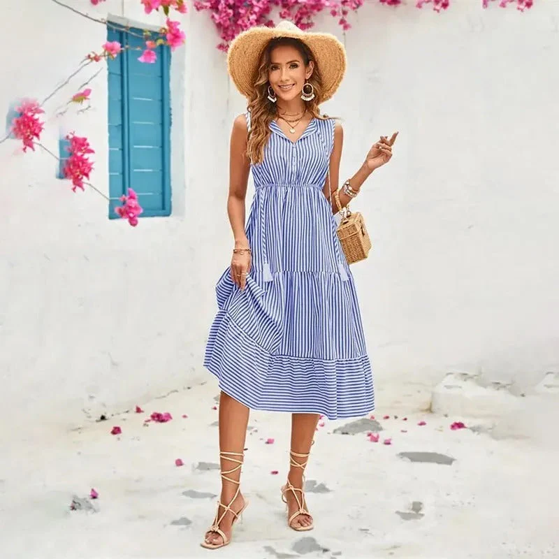 Sophie Paris | Robe mi-longue à rayures