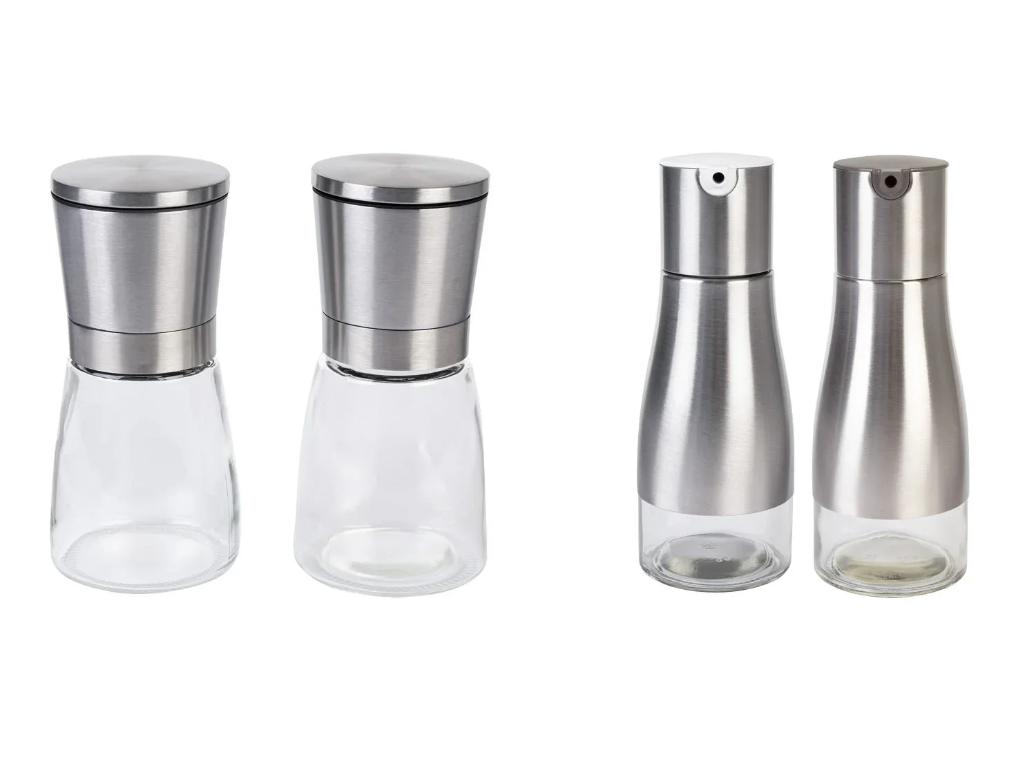 ERNESTO Set de moulins  sel et  poivre ou set de distributeurs  vinaigre et  huile
