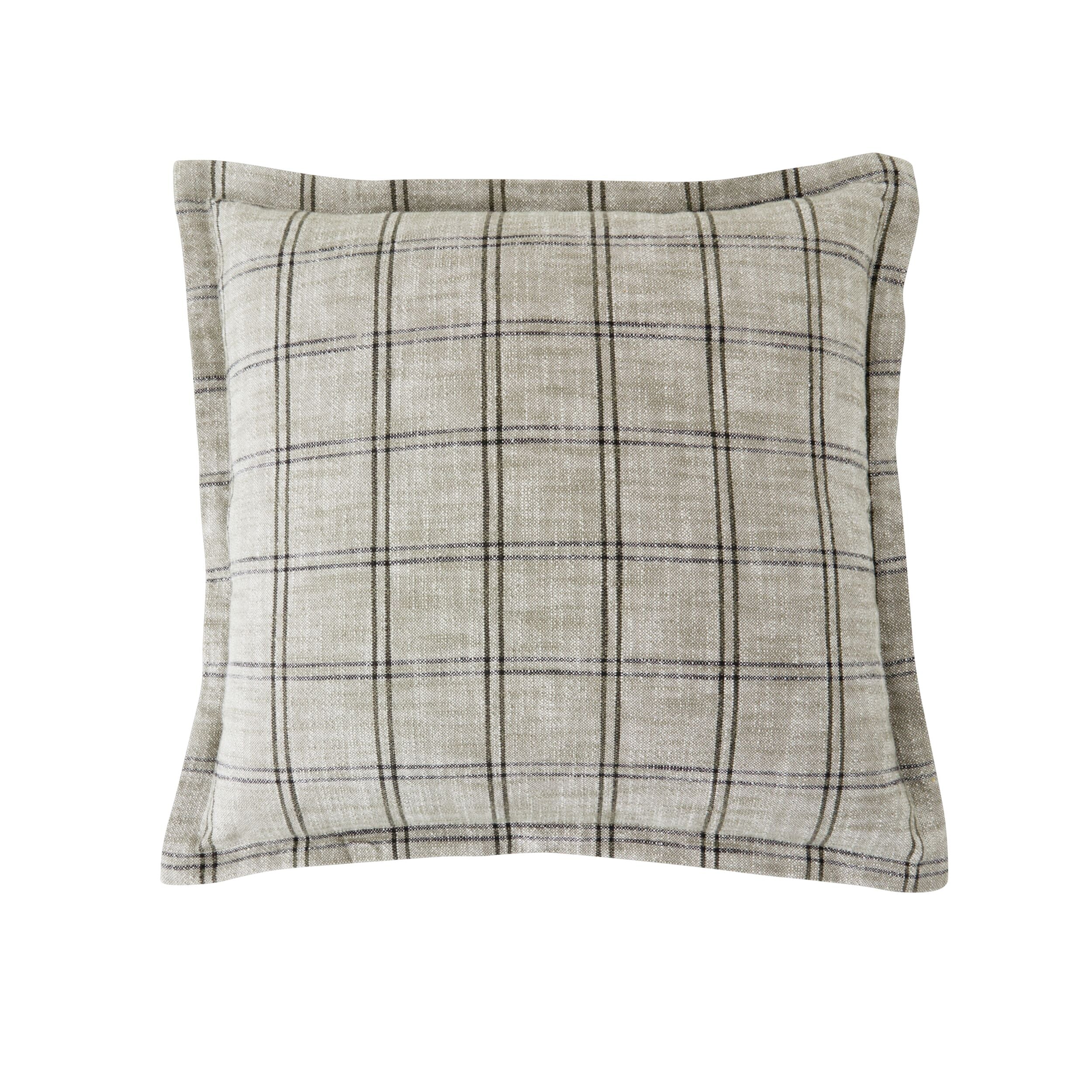 Loft Grid Check Cushion Grey 50cm