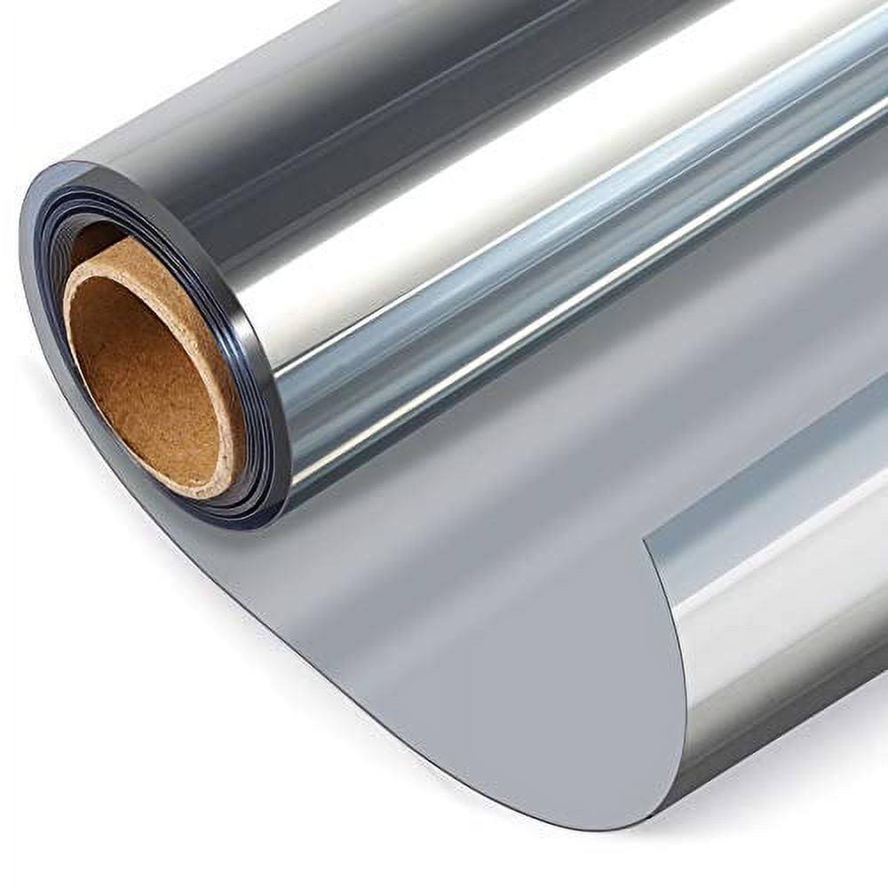HIDBEA One Way Privacy Window Film, Vinyl, 17.5 Inches x 6.5 Feet, Silver