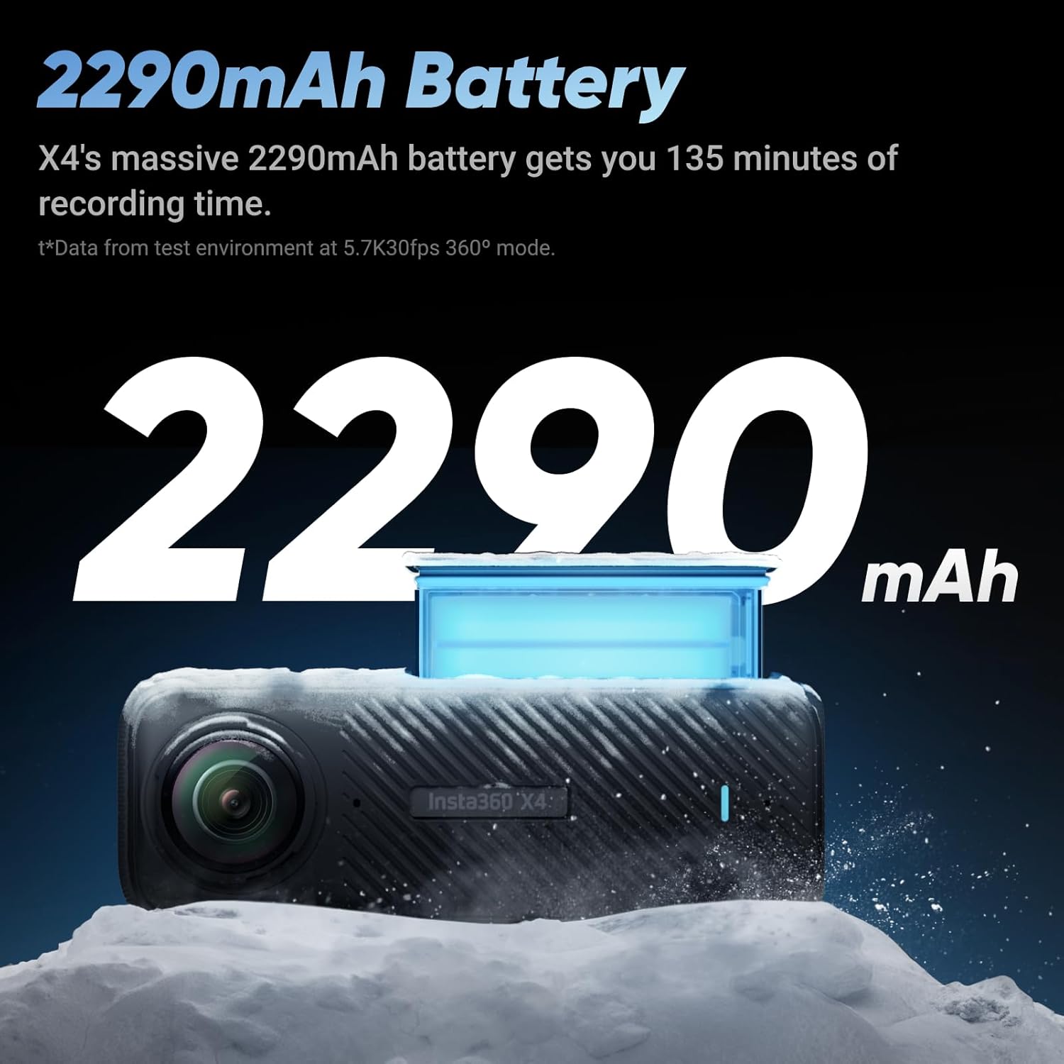 Insta360 X4 Standard Bundle - Waterproof 8K 360 Action Camera  4K Wide-Angle Video  Invisible Selfie Stick Effect  Removable Lens Guards  135 Min Battery Life  AI Editing  Stabilization