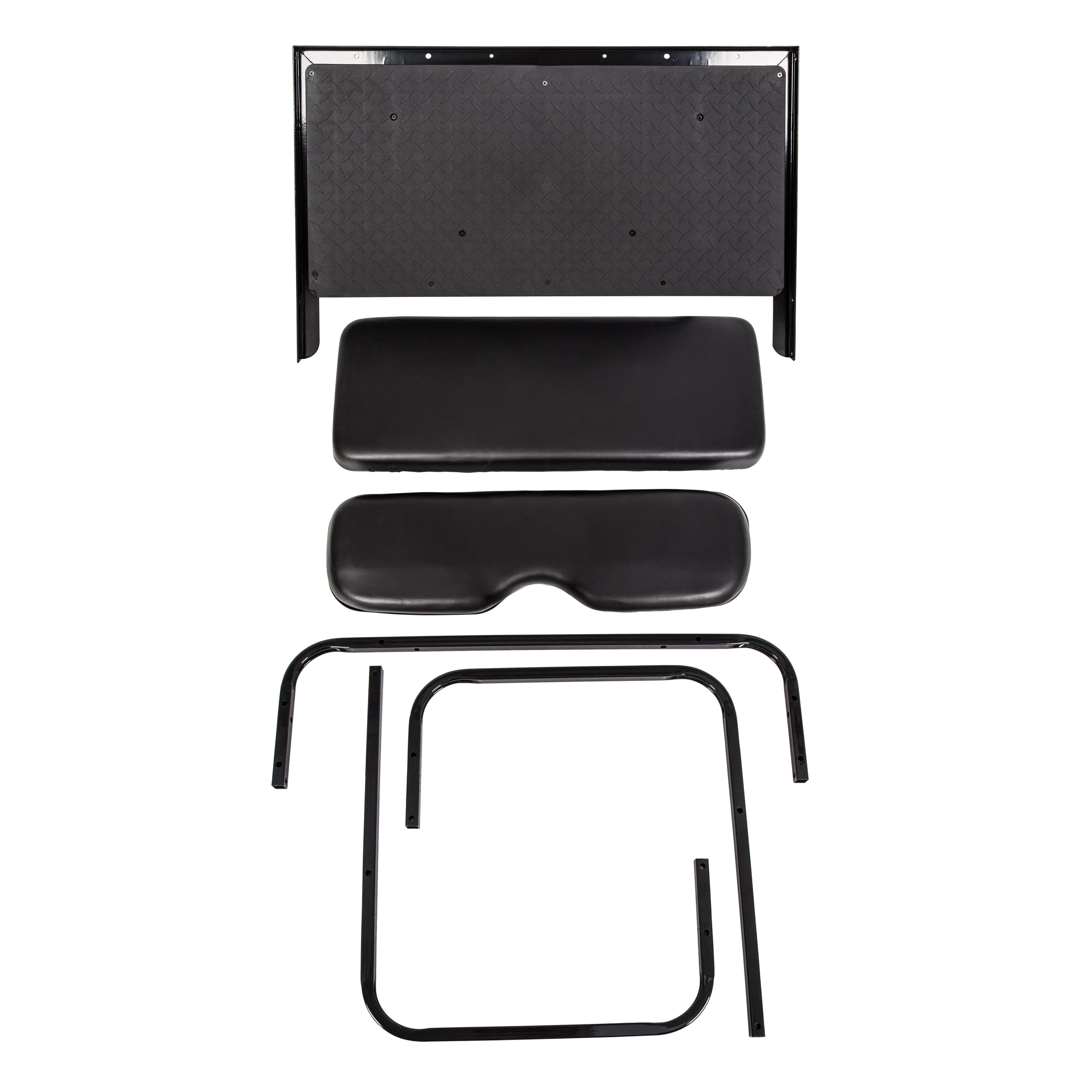 Flip Folding Rear Back Seat Kit Compatible with EZGO TXT Golf Cart | Black Cushions | 1995 Up You Will Receive (2) Packages Image 10