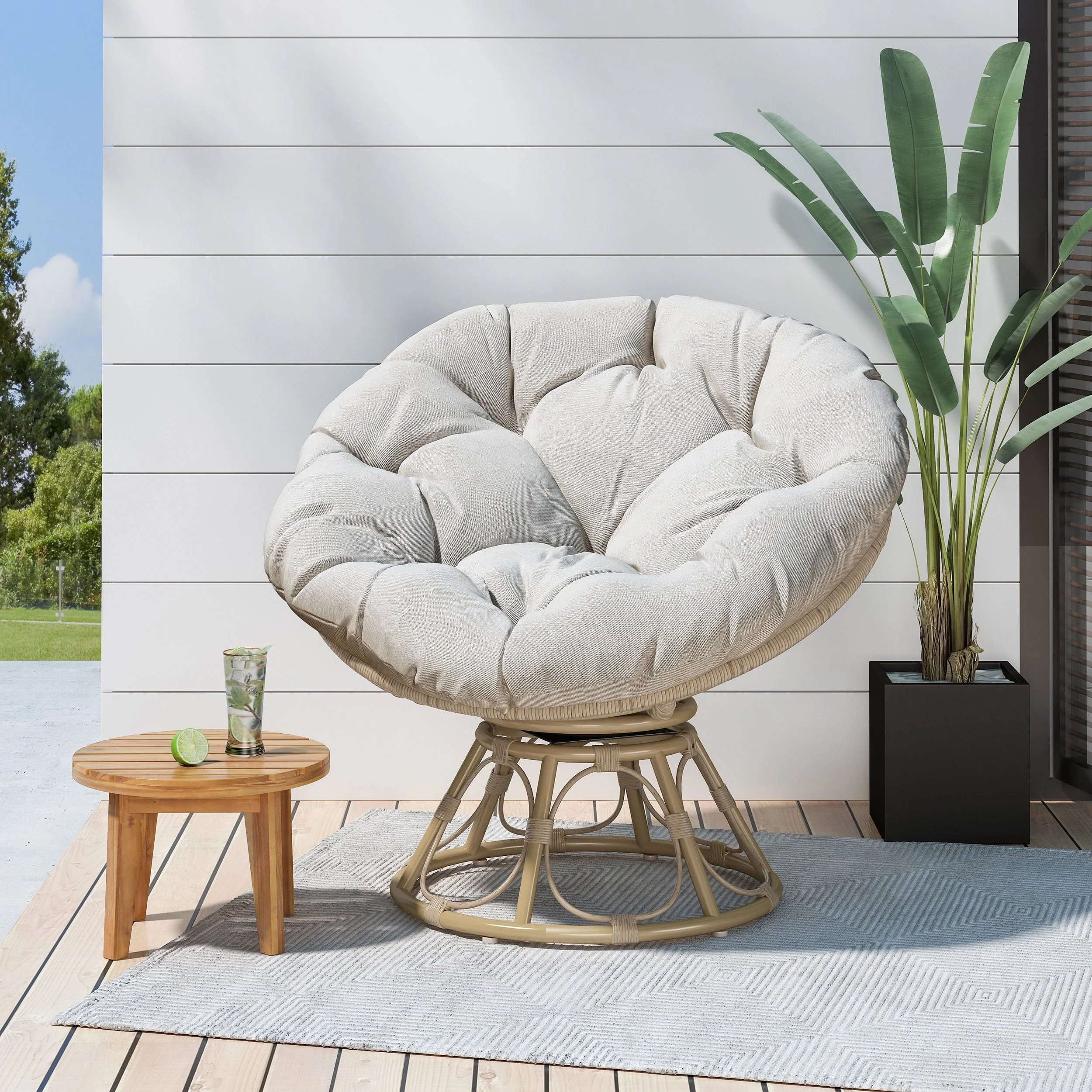 Noble House Raylea Outdoor Wicker Chair, Beige, Light Brown