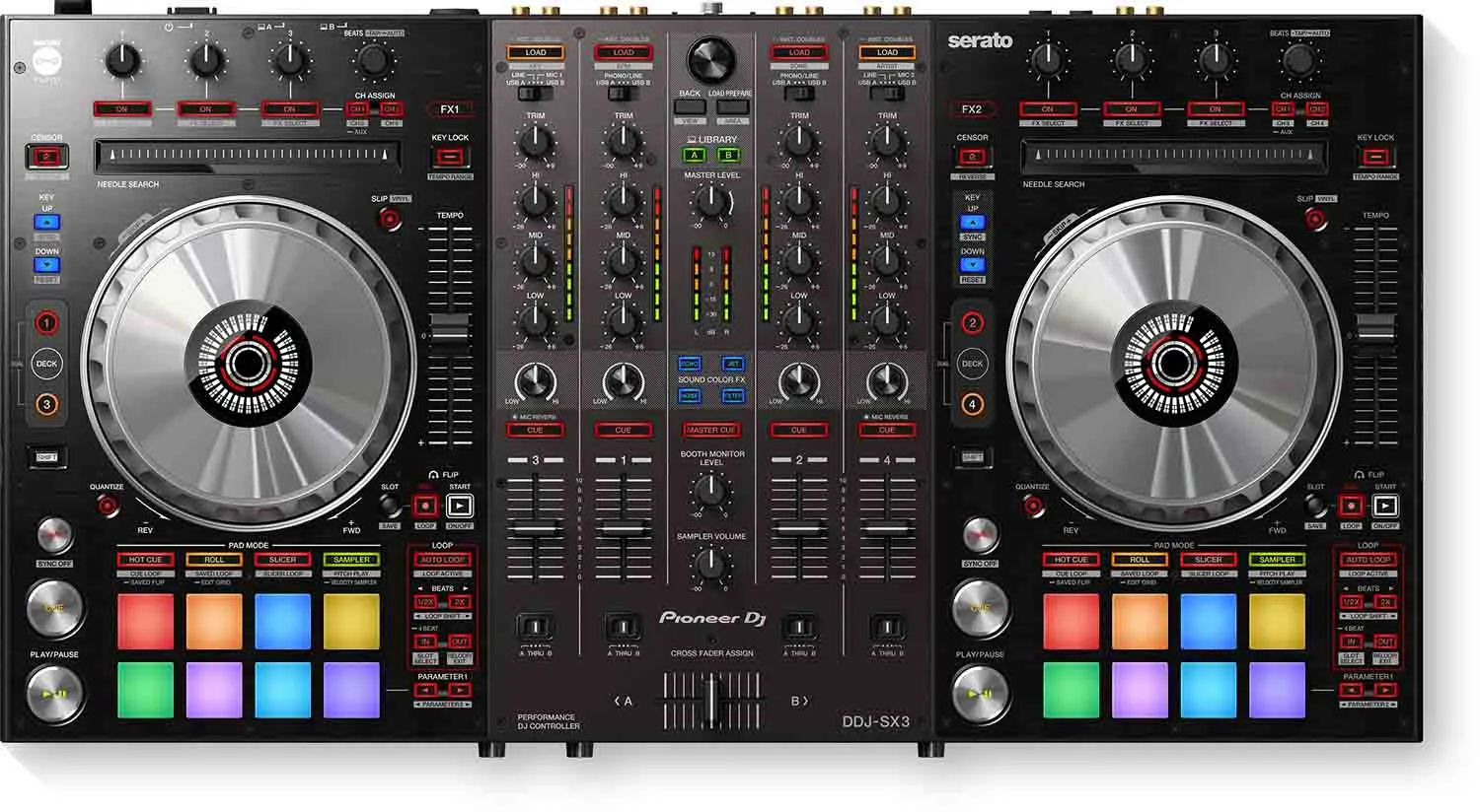 Produit reconditionné : Contrôleur DJ 4 canaux Pioneer DDJ-SX3 pour Serato DJ Pro