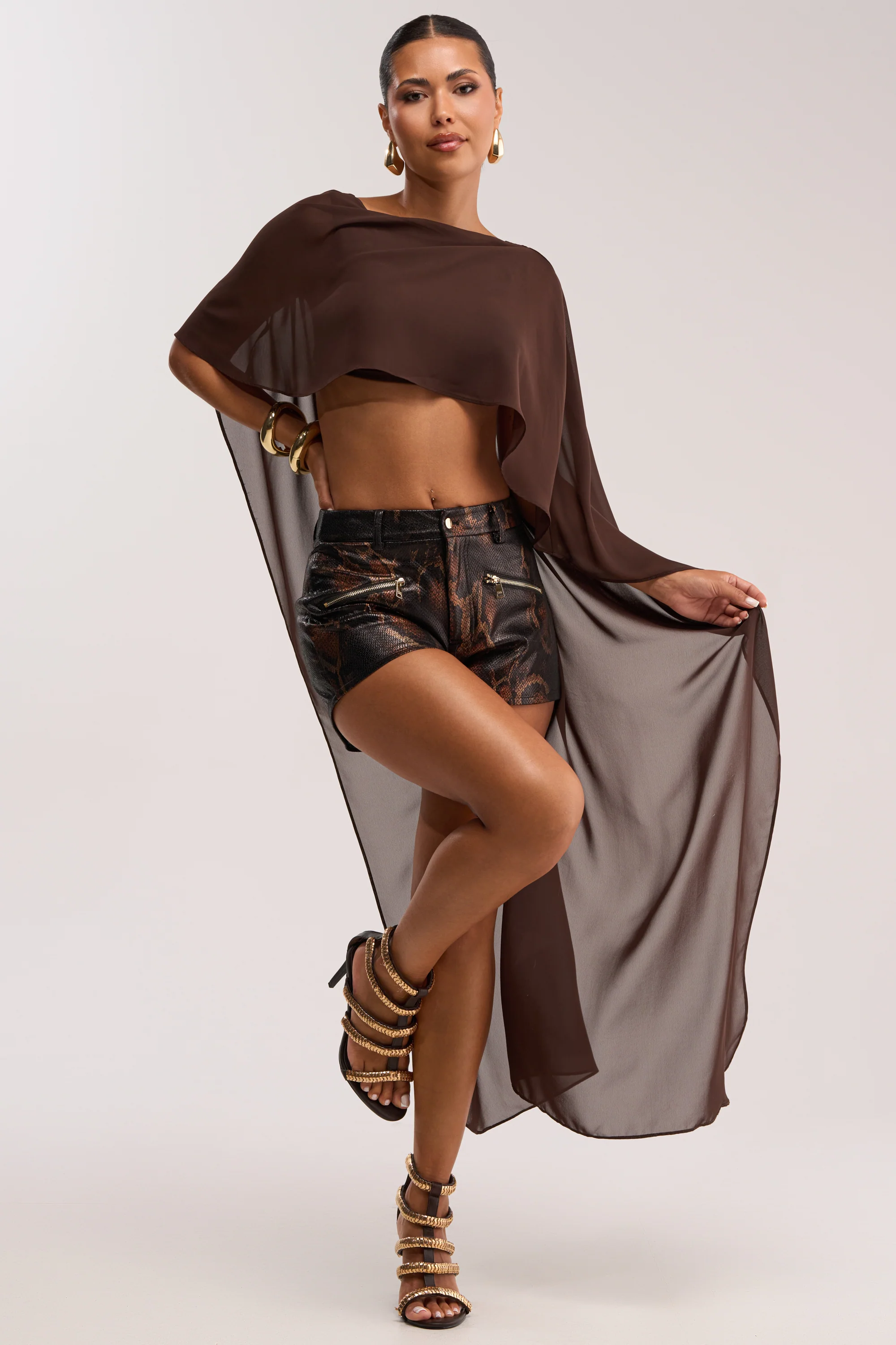 IT GIRL BLOUSE IN BROWN - Akira Store