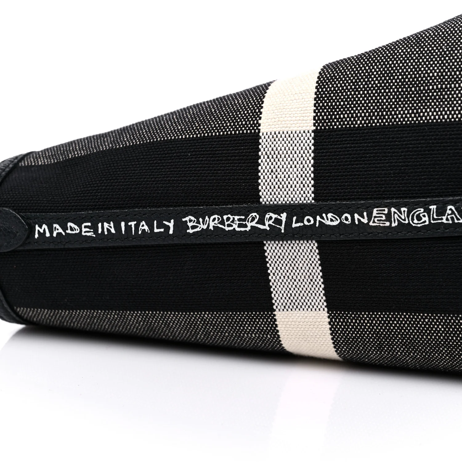 Coated Canvas Mega Check Medium Doodle Tote Black White