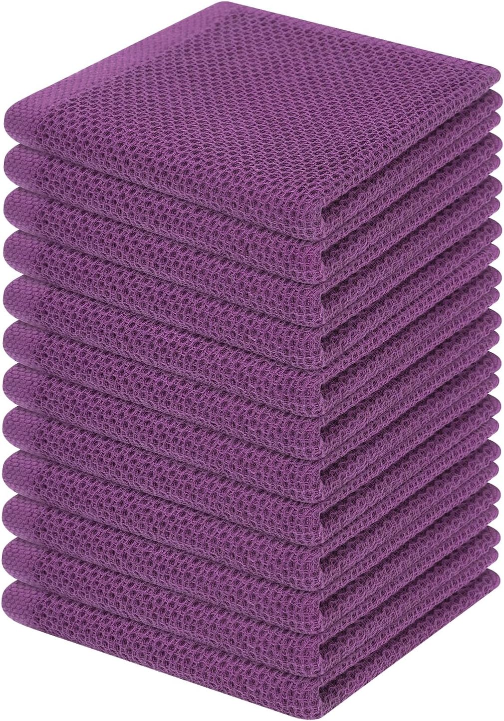 Homaxy 100% Cotton Waffle Weave Kitchen Dish Cloths 6-Pack, Dark Grey