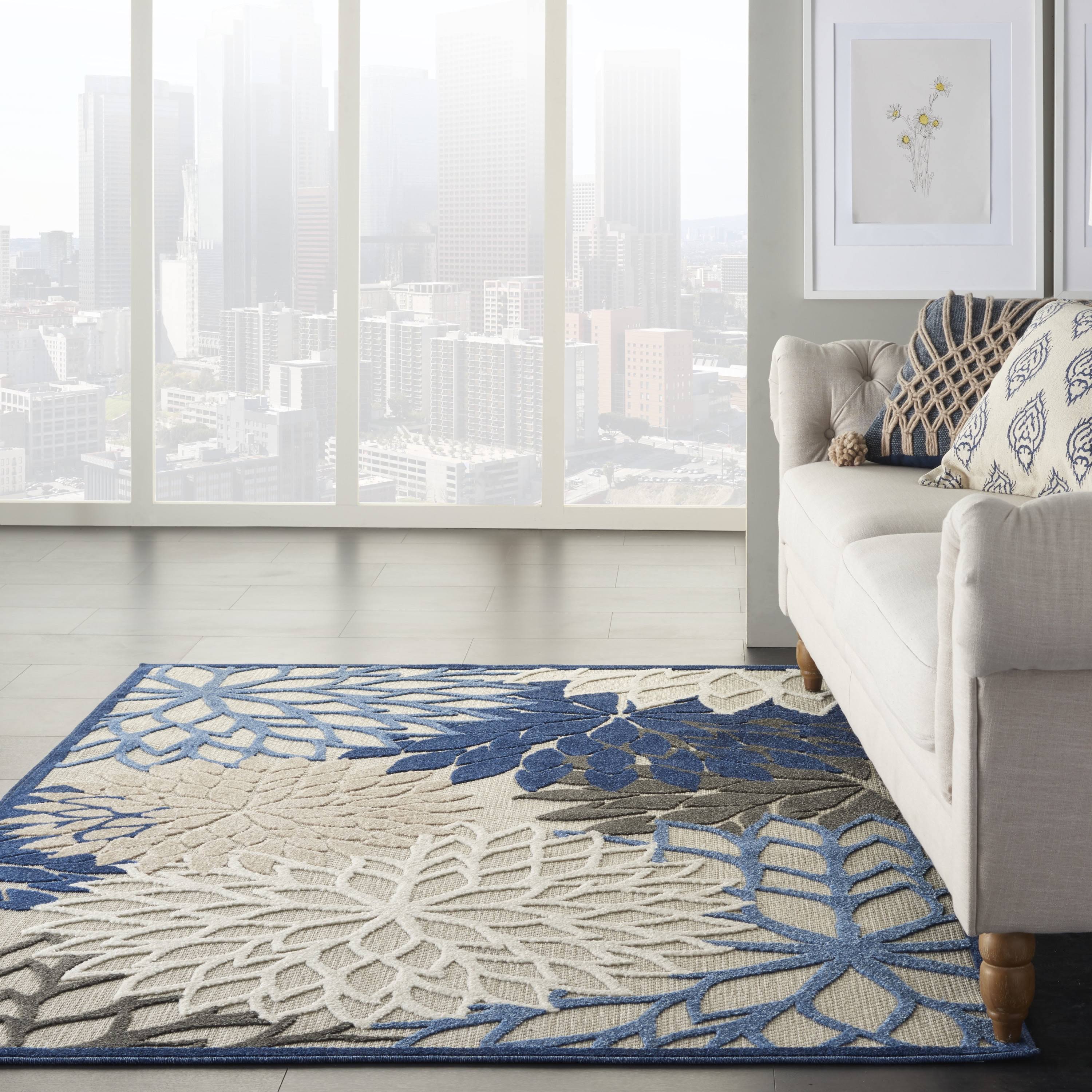 Nourison Aloha ALH05 Blue/Multicolor Area Rug, 3'6