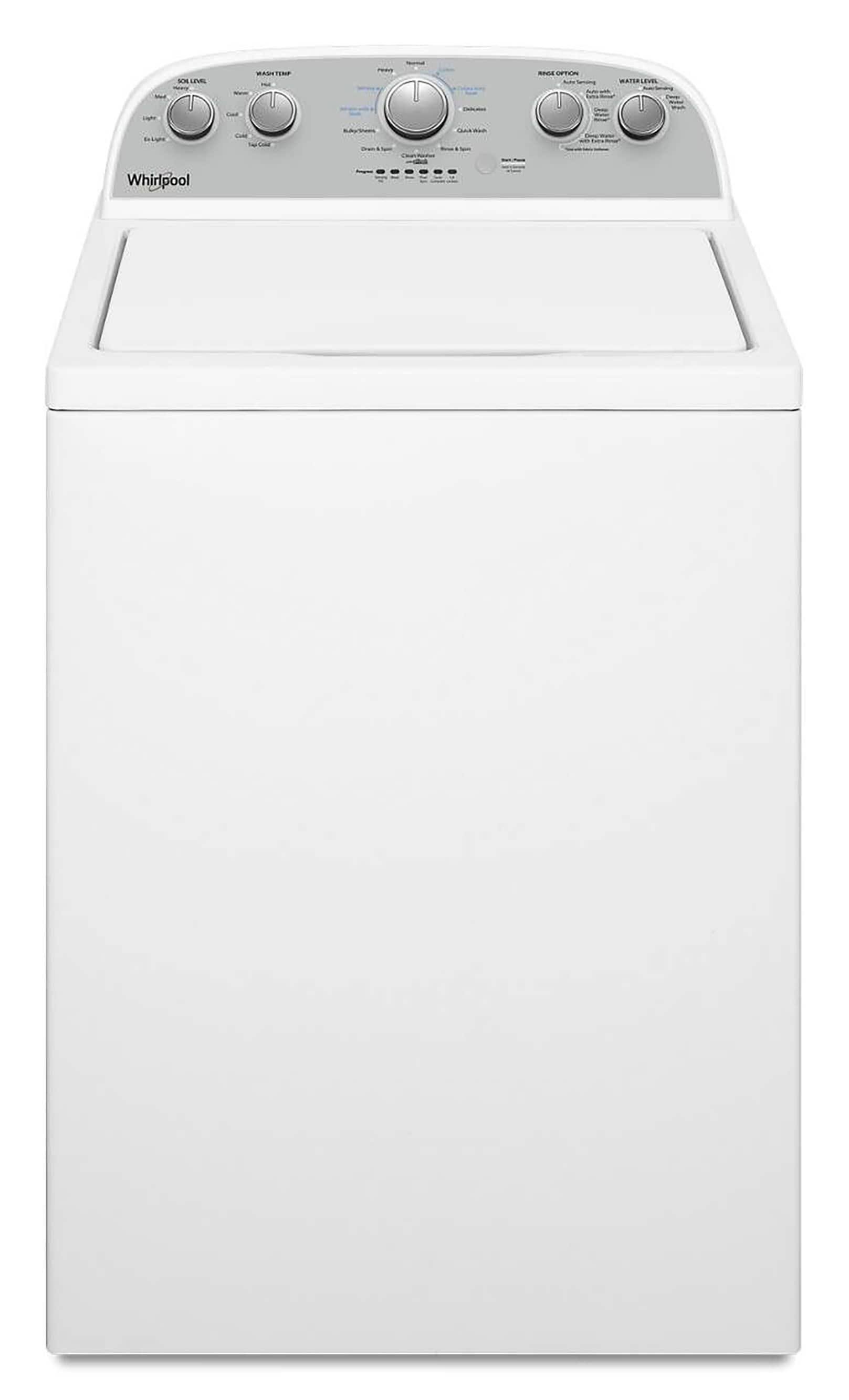 Whirlpool 3.8-3.9 Cu. ft. Top Load Washer with Removable Agitator in White