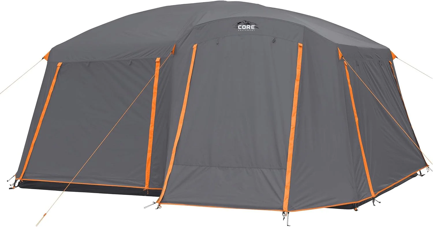 Tentes cabines à parois droites | Grandes tentes familiales multi-pièces pour 10, 11 ou 12 personnes, idéales pour le camping en voiture et les aventures en plein air