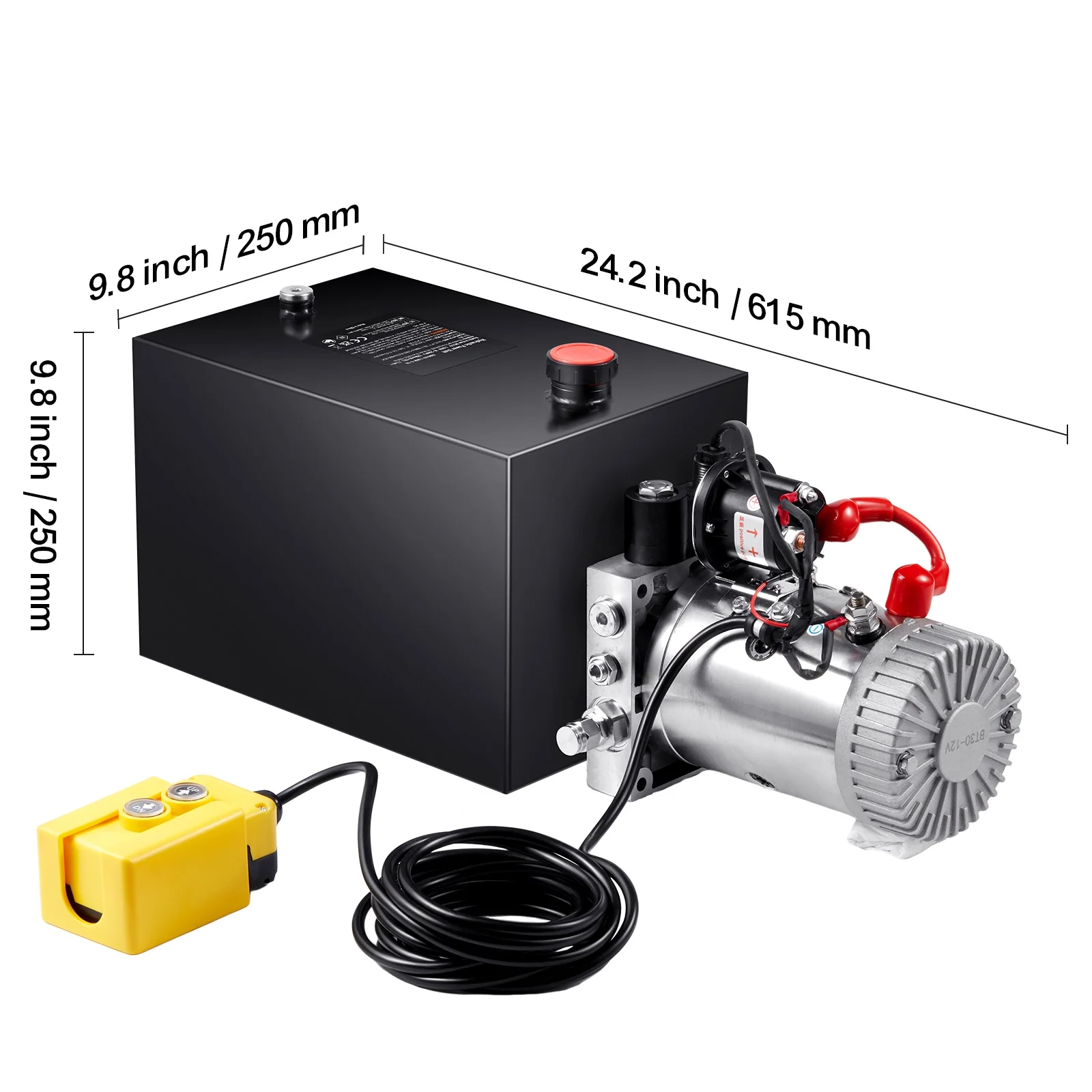 Hydraulic Pump, 20 Qt Power Unit, Single Acting for Dump Trailers, 0.91 GPM, 3200 PSI, 12V DC for Car Lifts - Image 3