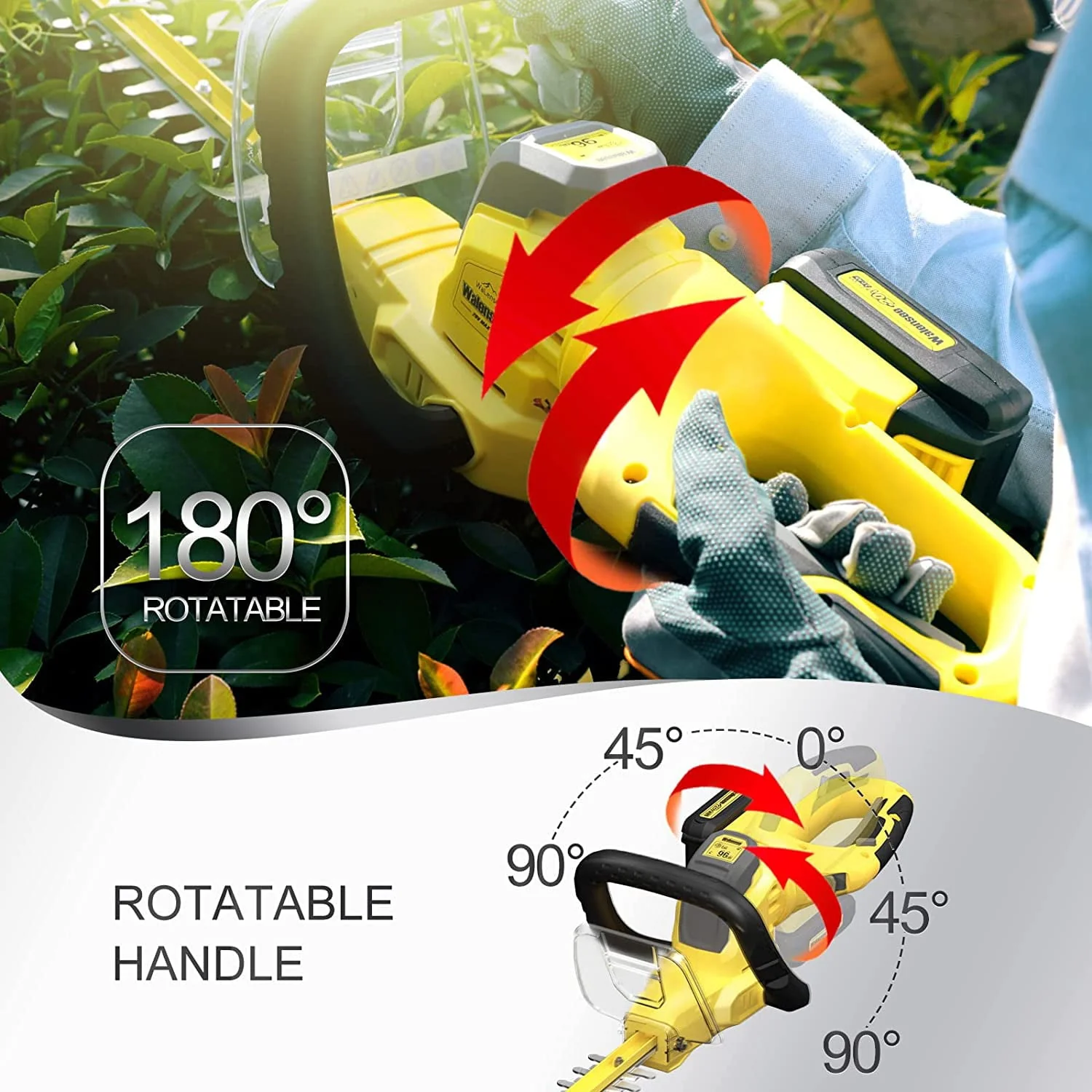 Walensee 20V MAX Cordless Hedge Trimmer, 2 0Ah Battery Fast Charger Included Image 3