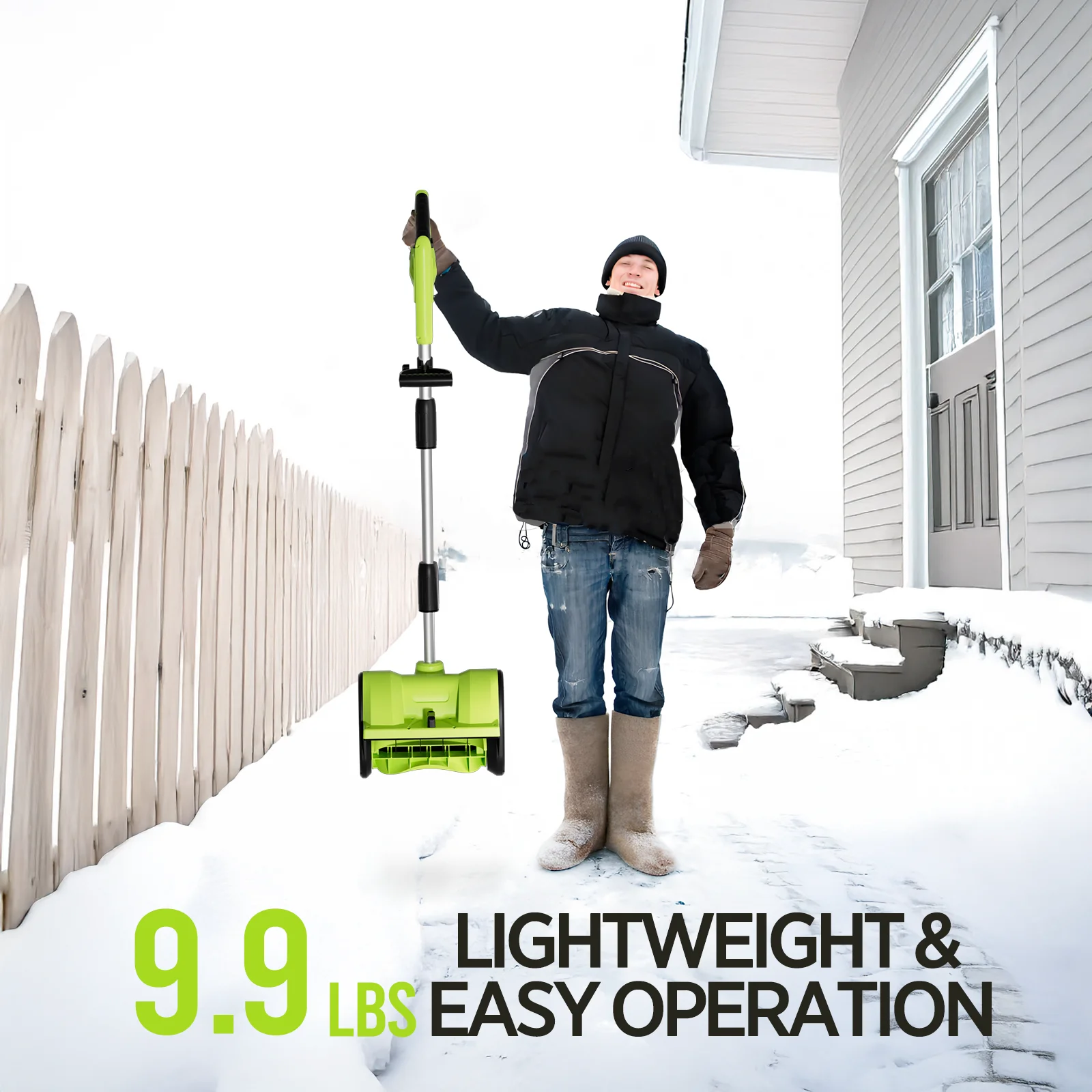 Steelite 21V 12 in Cordless Snow Shovel, Battery Powered Snow Blower with Directional Plate & Adjustable Front Handle, 4.0 - Ah Battery & Quick Charger Included